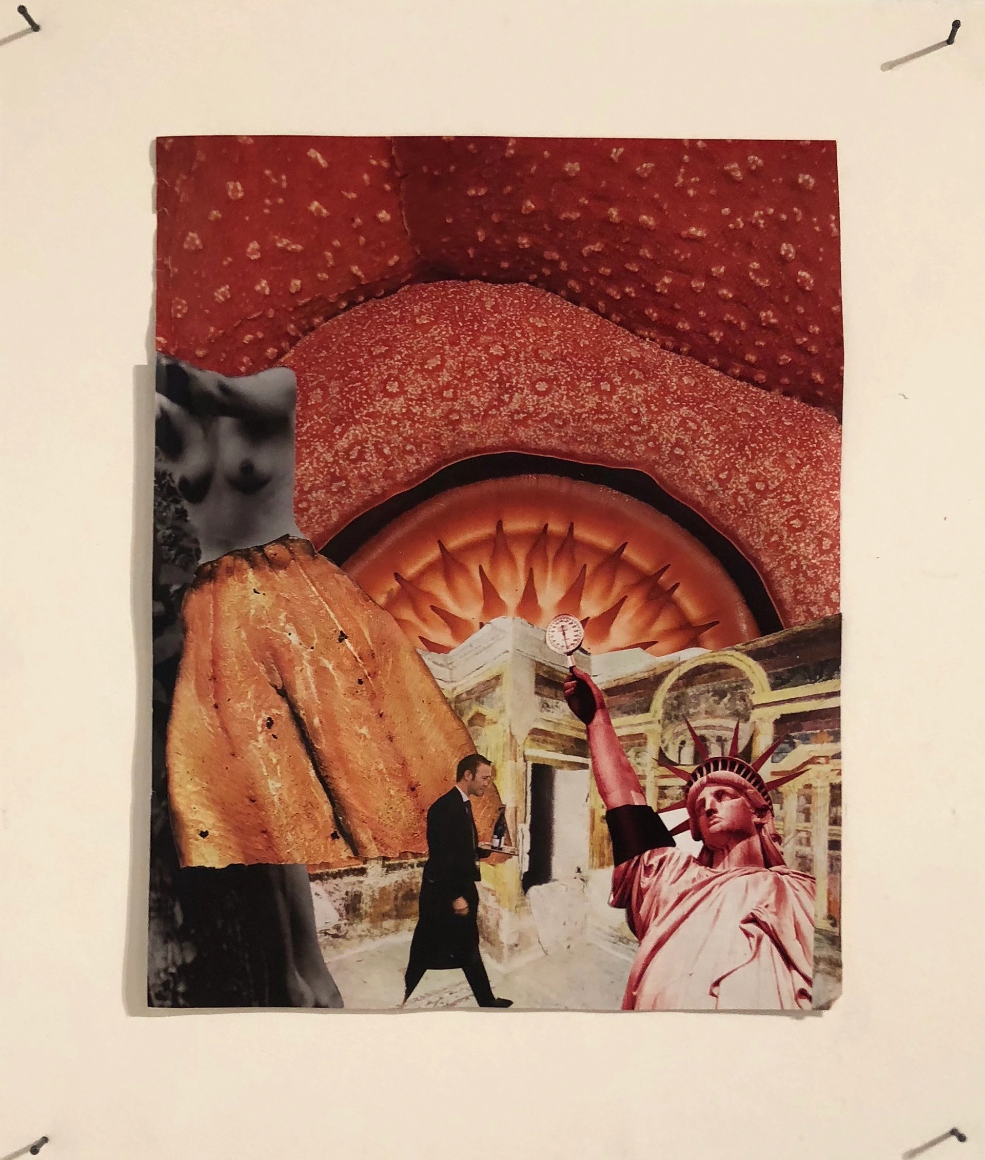 Untitled specimen no. 1, collage on paper, 24 x 36”, 2018.