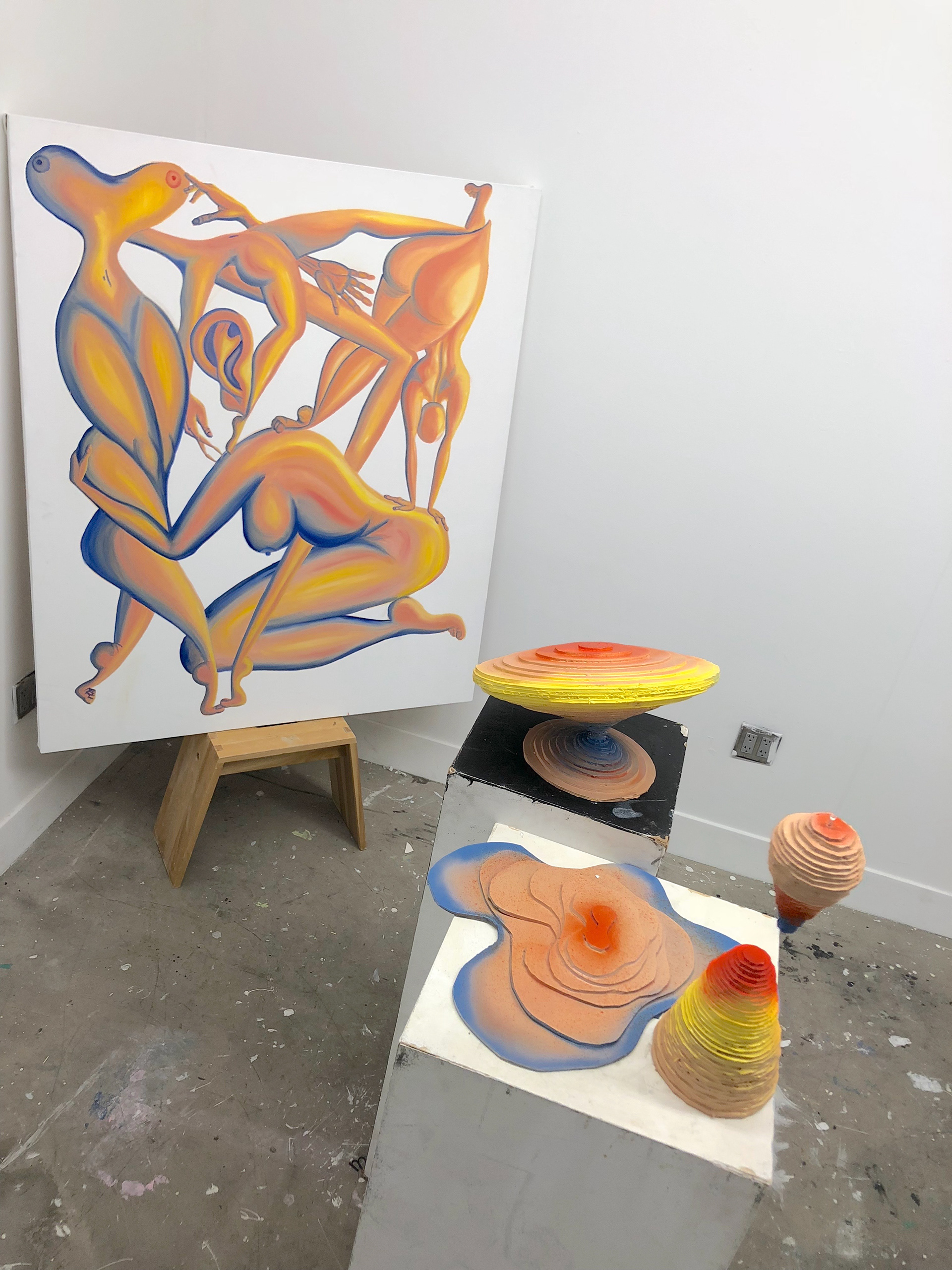 Shapes, board and paint, 2019