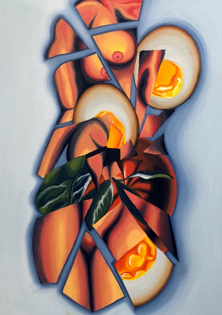 Untitled Still Life no. 3, Oil on Canvas, 24 x 36 “, 2018.