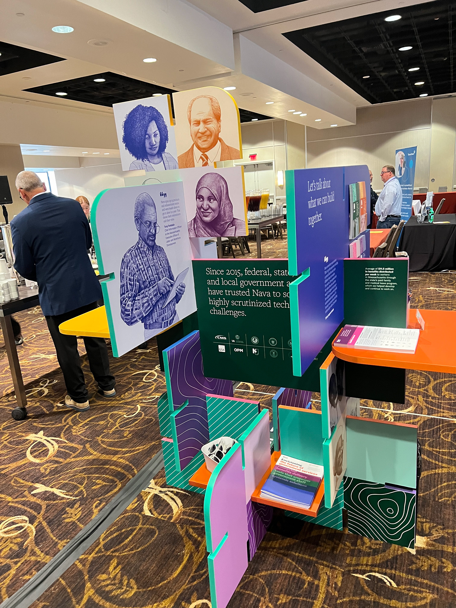 Three-dimensional sculpture for conference