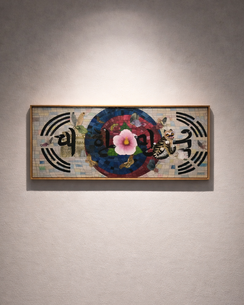 Republic of Korea, Estelle SO, 28 x 72 cm, Color on Sunji, 2018, US$950 / SOLD https://estelleso.blogspot.com/2019/01/fr-daehanminguk-est-une-uvre-qui.html