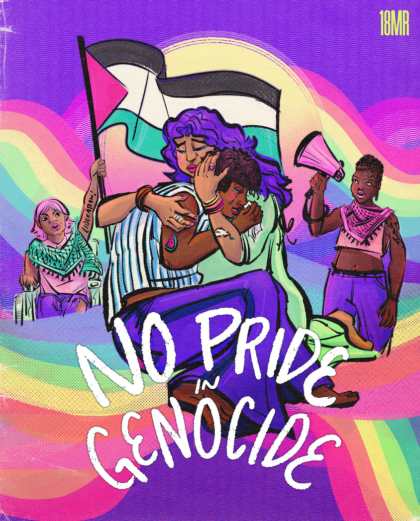 No Pride in Genocide art with 18MR