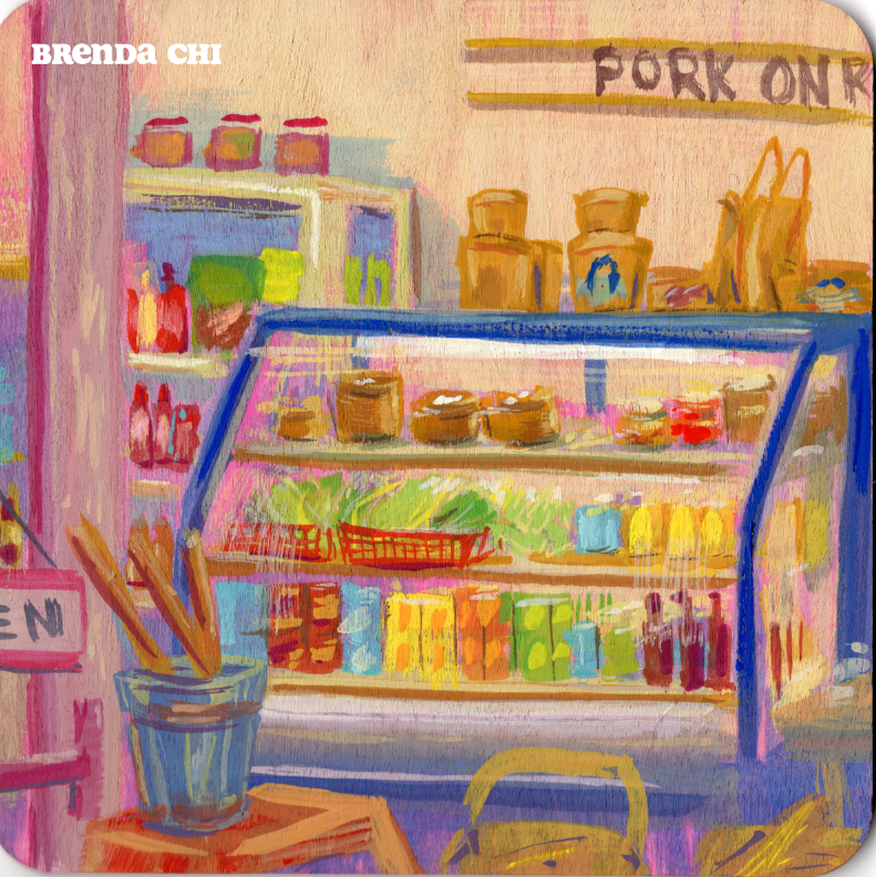 Painting of the storefront of Sesame LA - Chinatown - 12/2021 - Mid-Day