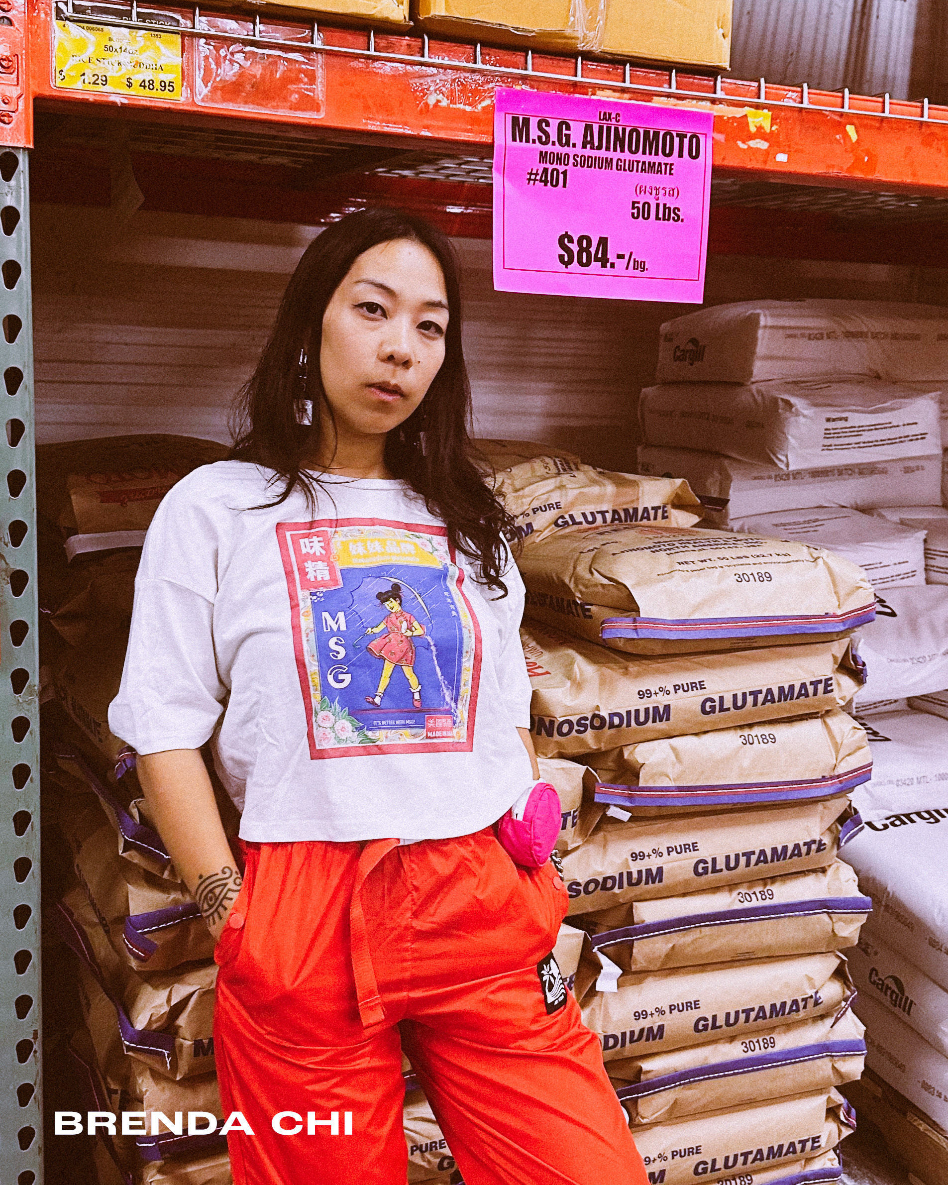 My MSG Girl crop shirt on my friend, Serena!