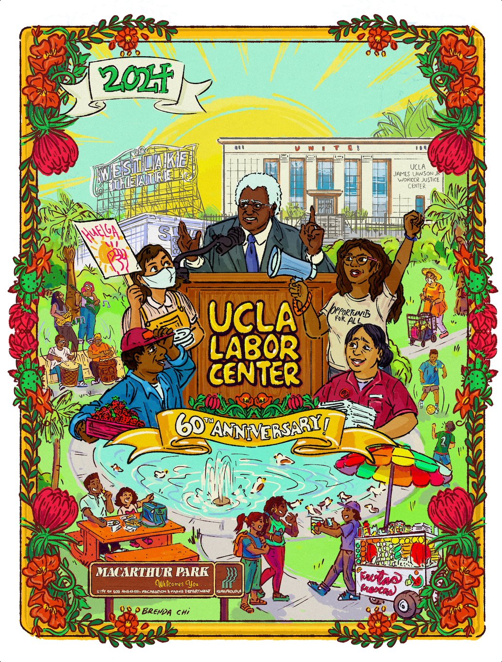 Illustration for UCLA LABOR CENTER's 60th ANNIVERSARY