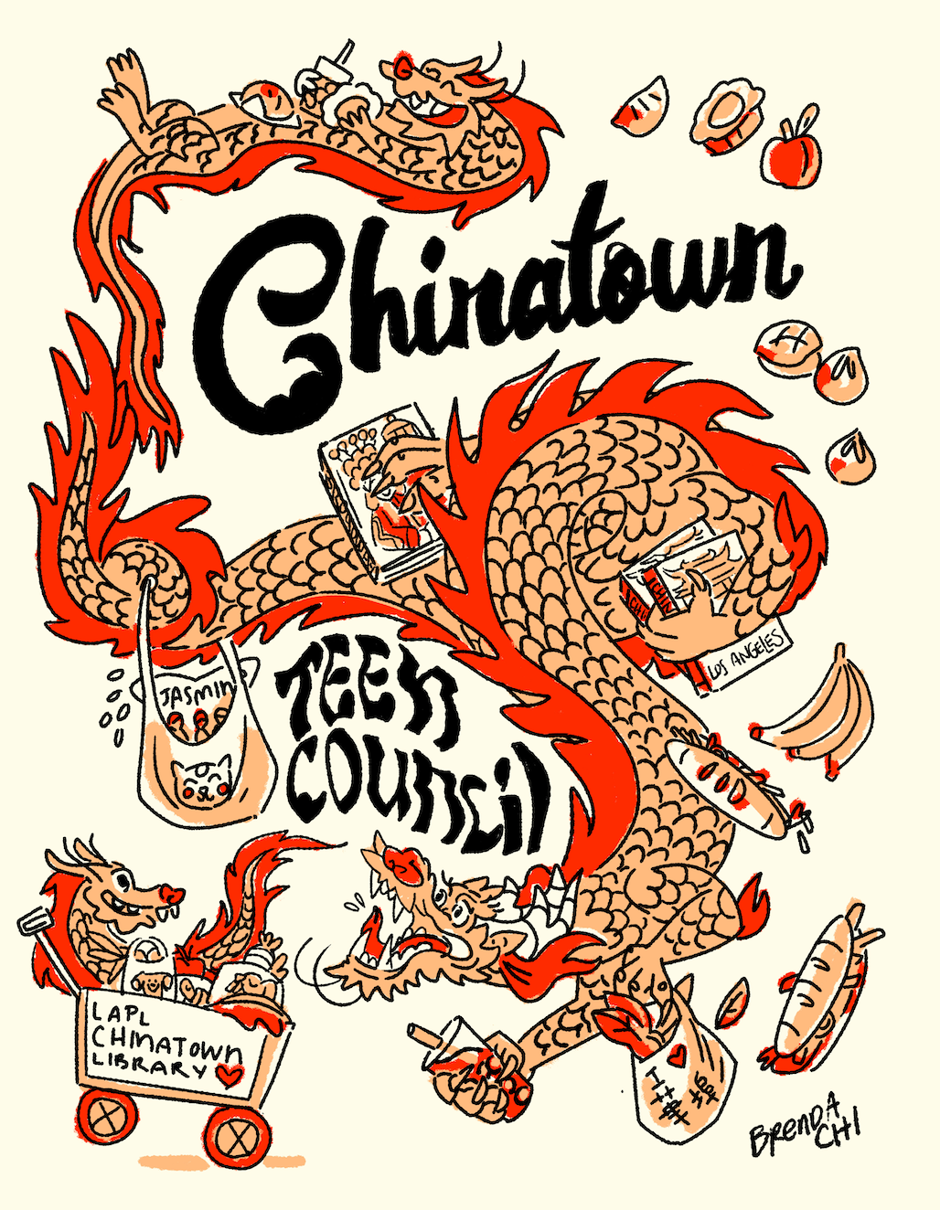 Chinatown Teen Council Art for tote and tees!