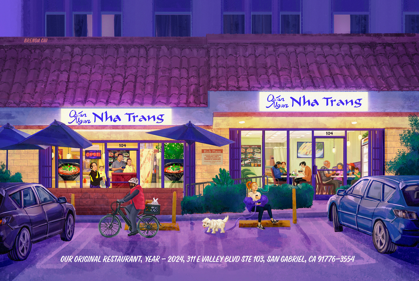 Painting of local SGV eatery, Nha Trang, featuring the family who runs it!