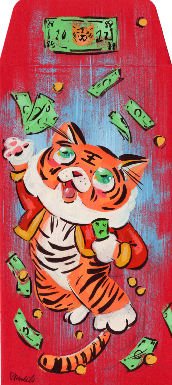 Red Envelope Show - Grumpy Bert x Spoke Art NY 2022 - "Make It Rain"