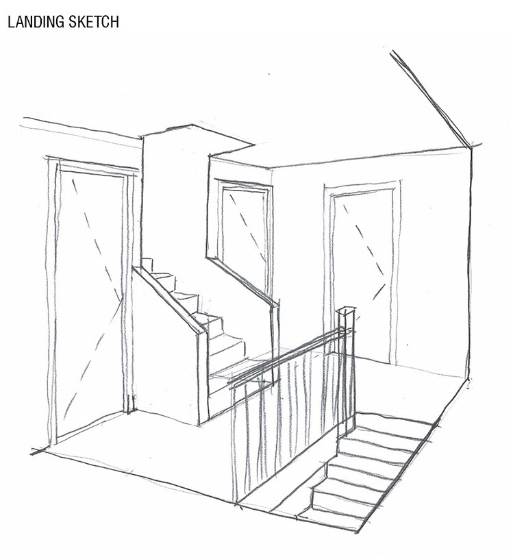 First Floor Landing Concept Sketch
