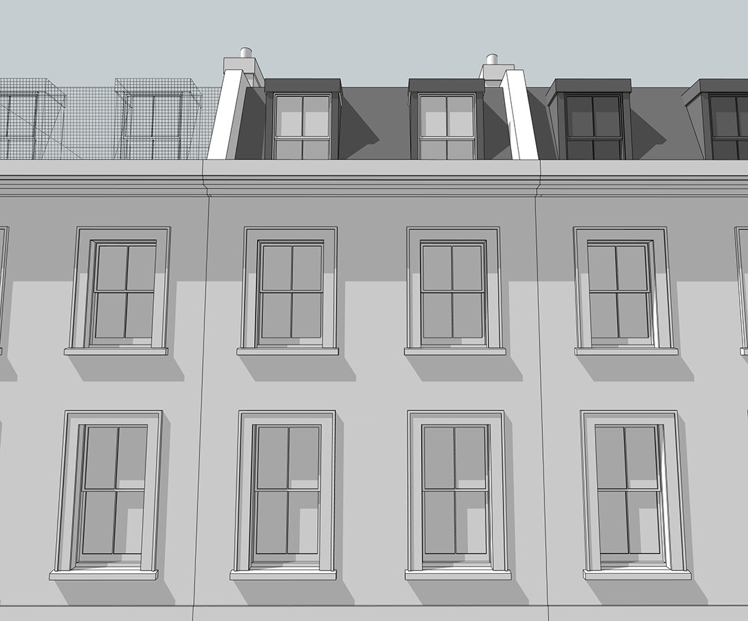 Front Elevation Mansard Extension