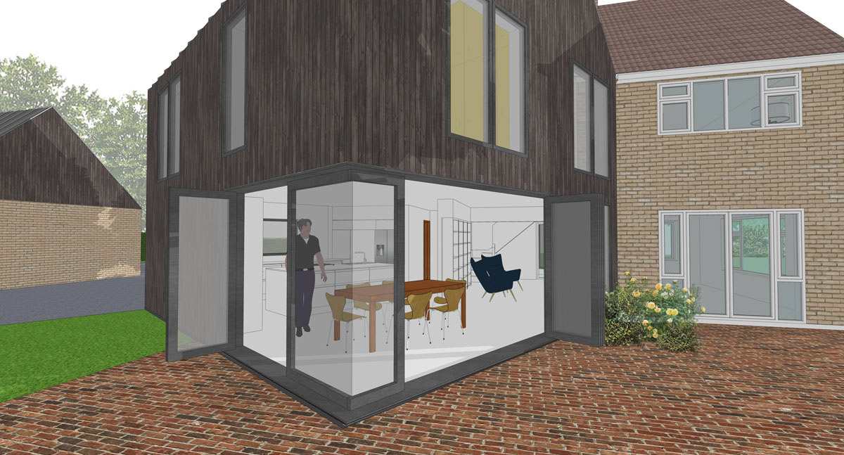 Mayfields - Cantilevered Corner Looking into Living Area