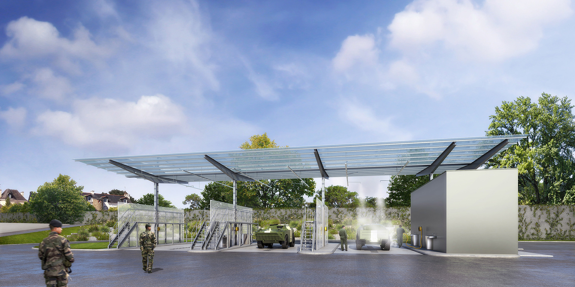 M JOYAU ARCHTECTE  |  Station de lavage militaire Vannes (56)