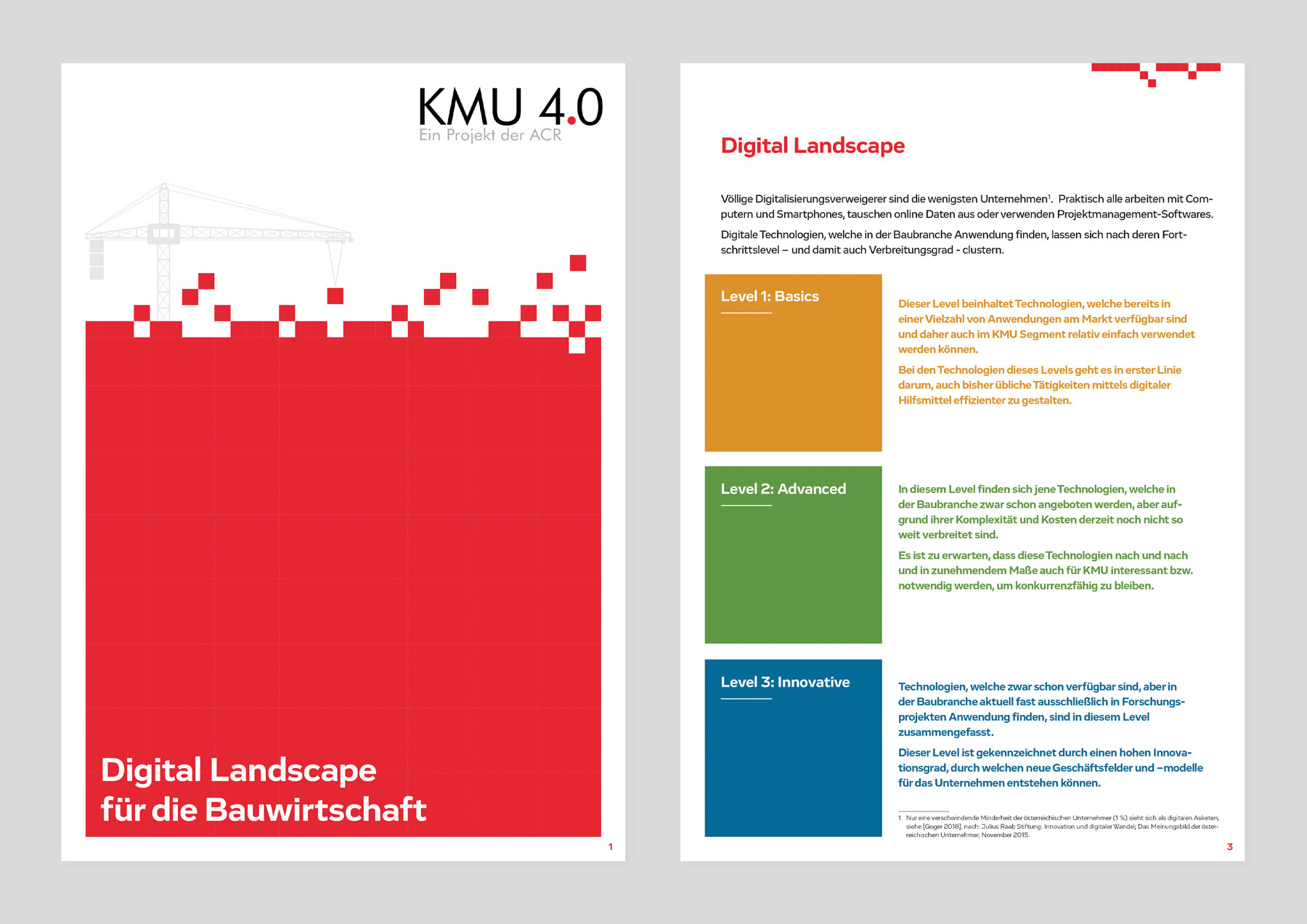 KMU 4.0 – Digital Landscape für die Bauwirtschaft / Gestaltung, Illustration und Satz