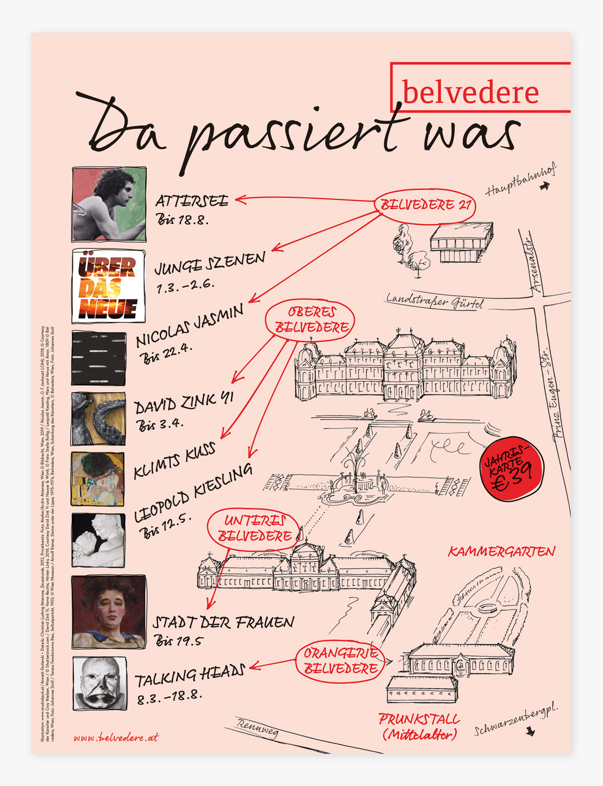 Illustrationen für Kampagne "Da passiert was",  Österreichische Galerie Belvedere (Grafik: Paul Mayer, Belvedere)