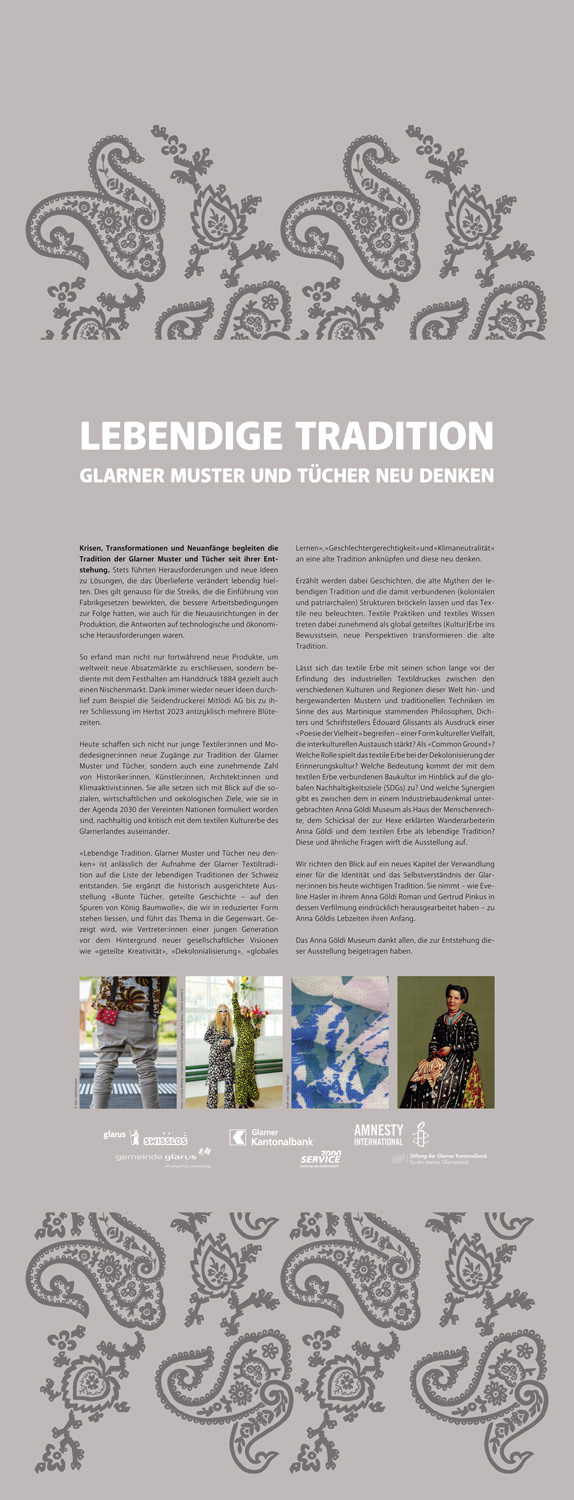 Ausstellungsgrafik / Anna Göldi Museum / Lebendige Tradition / 2025