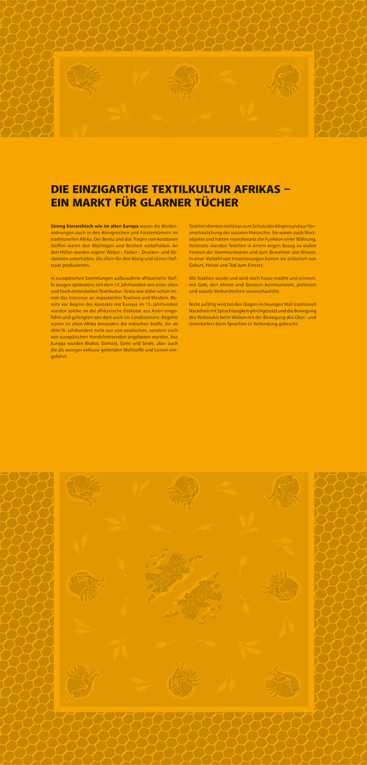 Ausstellungsgrafik / Anna Göldi Museum / Bunte Tücher, geteilte Geschichte / 2023