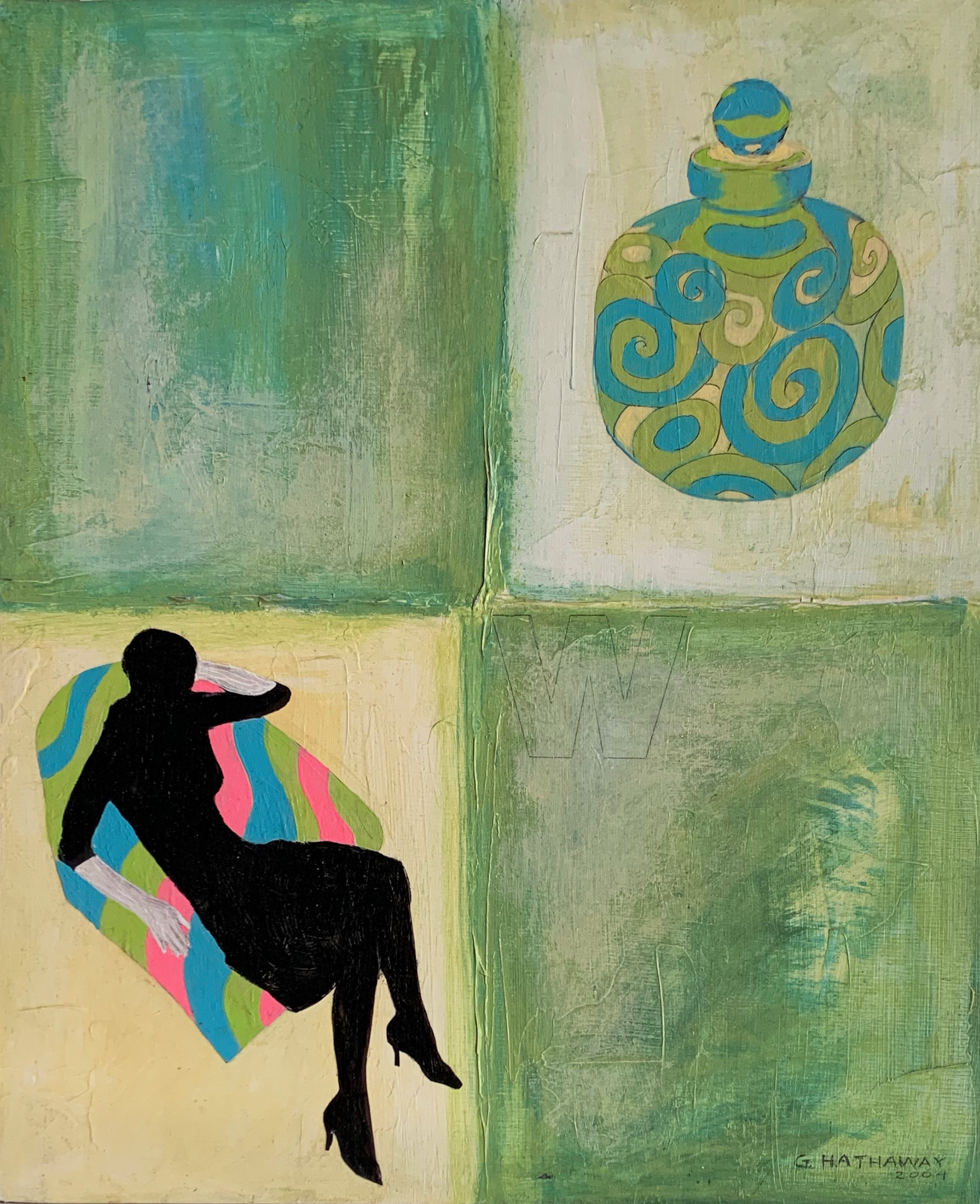 Girl in chair, 14" x 17"