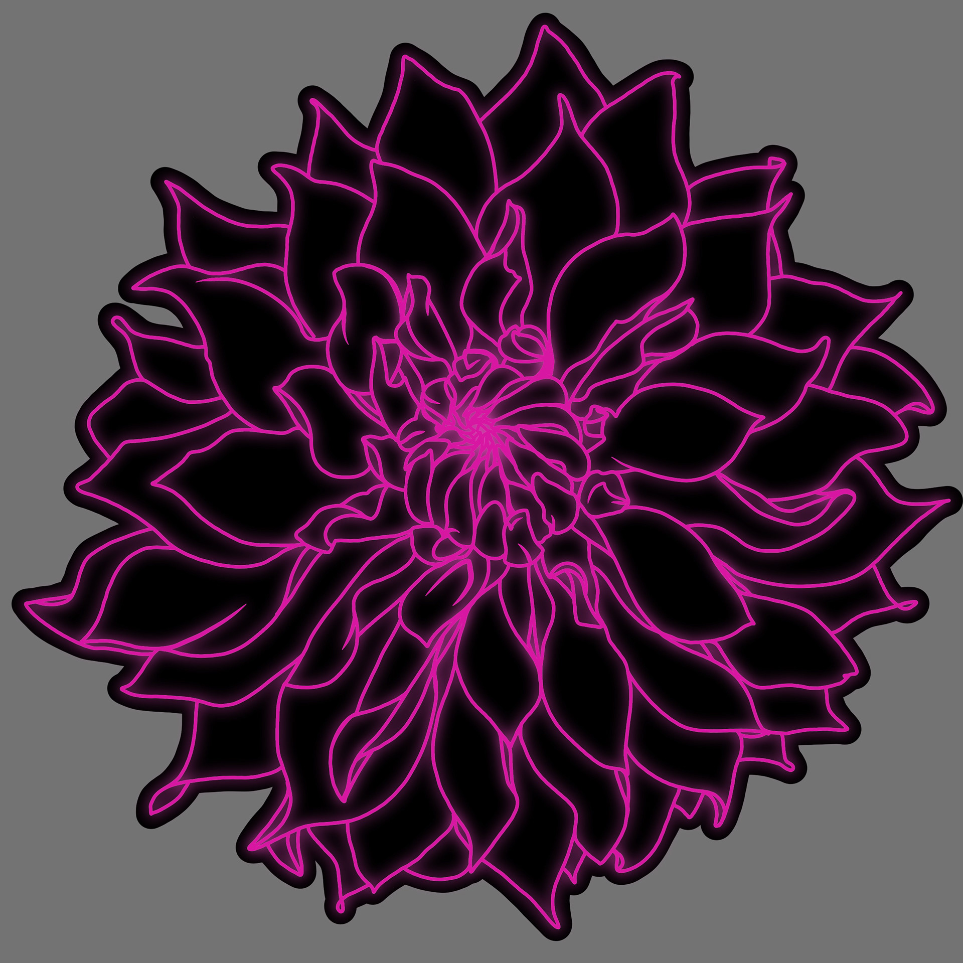 Dahlia Sticker - Black