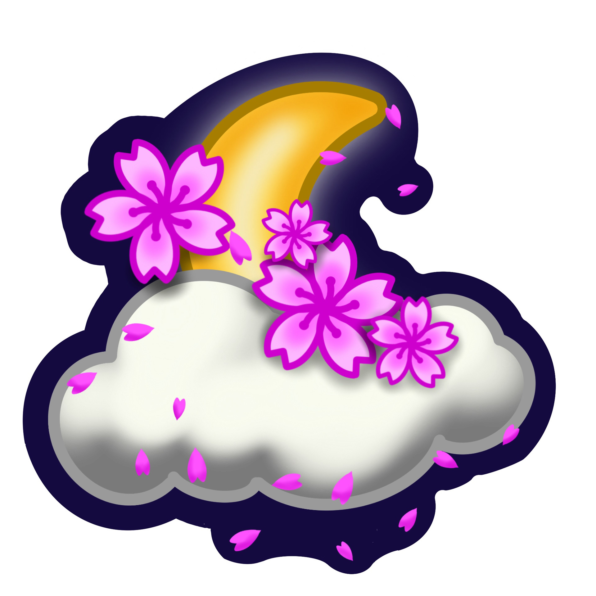 Sakura Moon Sticker