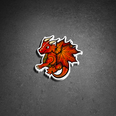 Leaf Dragon Sticker - Ember