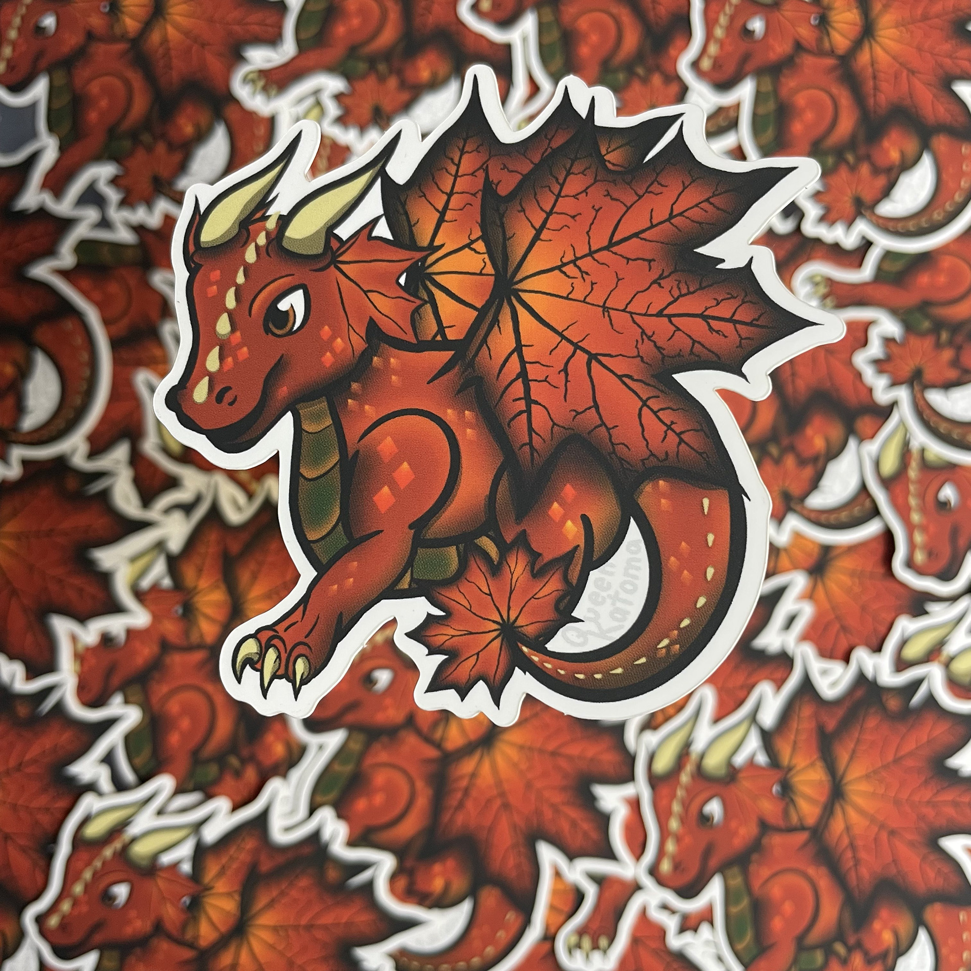 Leaf Dragon Sticker - Ember