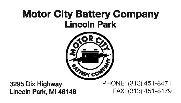 Motor City Battery Company - Business Card