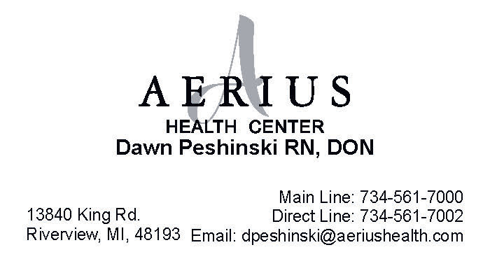 Aerius Health Center - Business Card