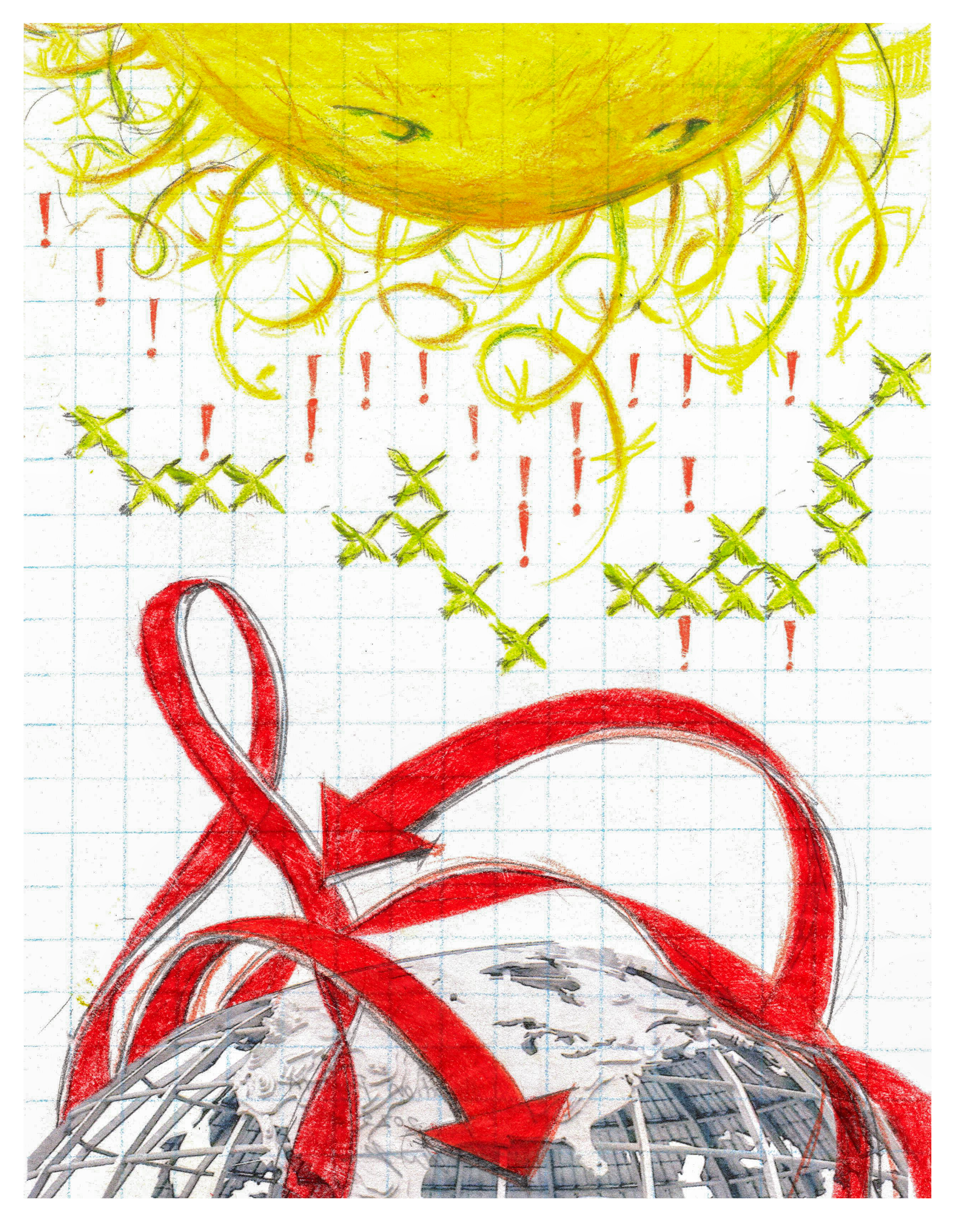 Avoidance Tactic, 2025, inkjet print, colored pencil, graphite on Kozo, 8.5 x 11"