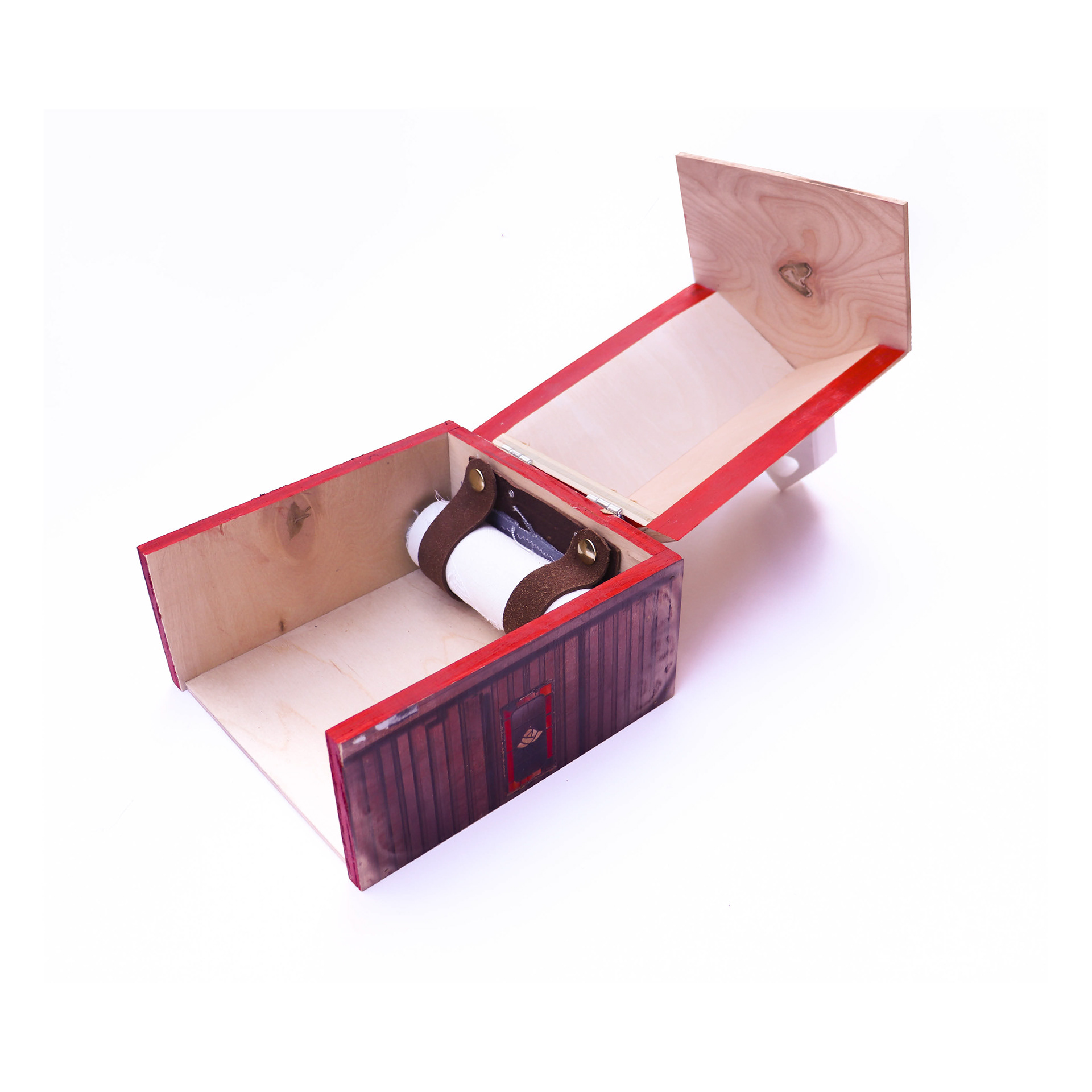 Russian Orthodox Pavilion: зубы шелкают 2024 Screenprint, lasercut, and dye sublimation on wood (Exterior) Screenprint, embroidery, acrylic, and secondhand lace trim on canvas (Interior) 5" x 8" x 7" (Closed) 5" x 25" x 7" (Open)