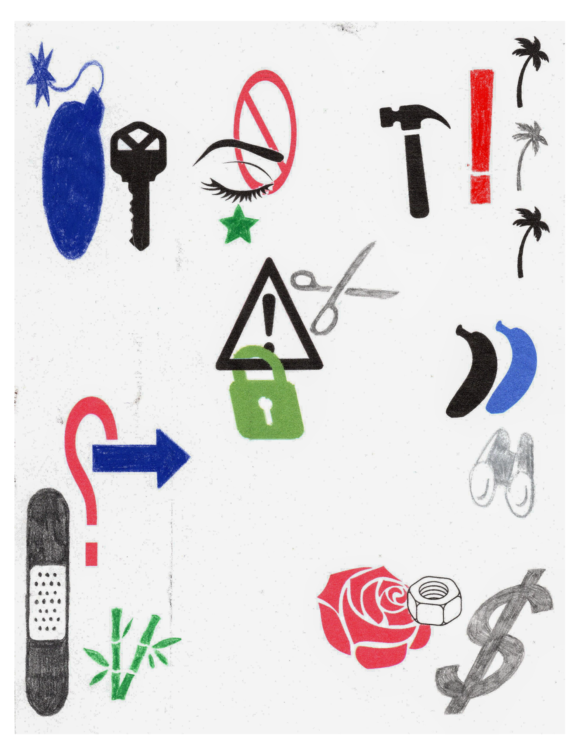 Infinity Symbols Ideation, 2025, inkjet print, colored pencil, graphite on Kozo, 8.5 x 11"