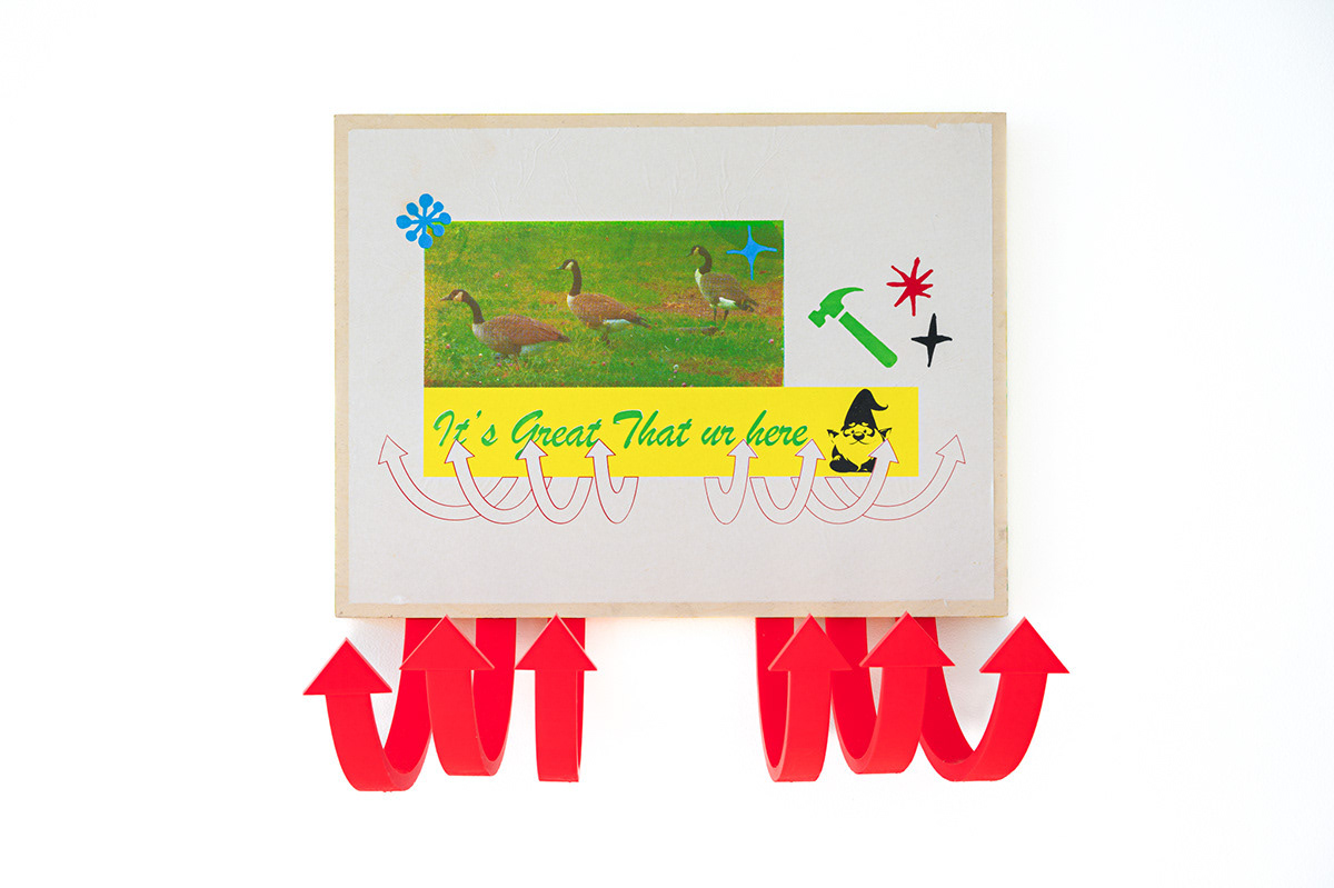 It's Great That ur here, 2024, Screenprint on Kozo mounted on wood panel with PLA 3D printed custom parts 24 x 24 x 10” (Photo Credit: Lafayette Elizabeth Orzack)