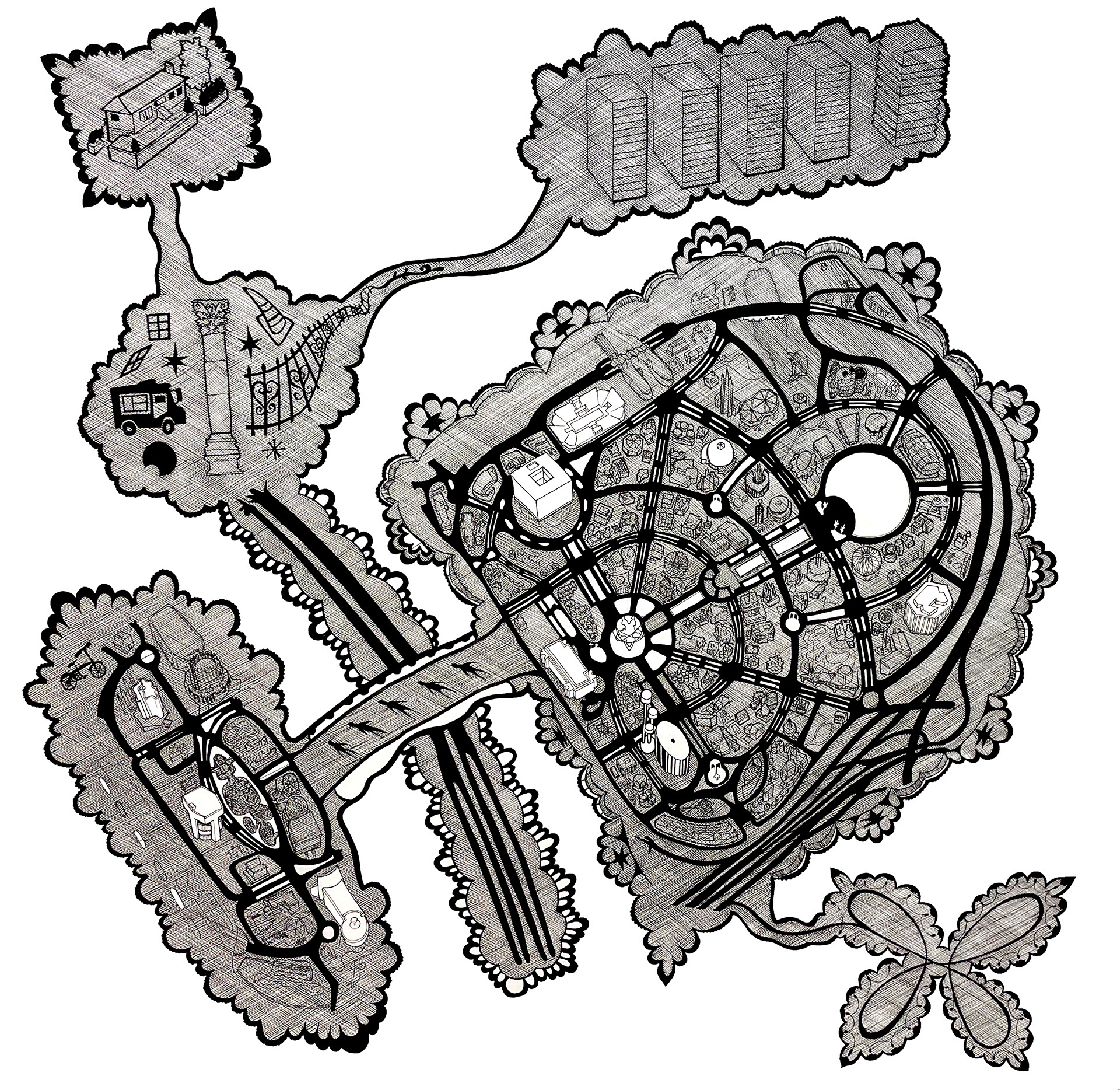 You must see (it) to believe (it), 2023, ink on paper, 33 x 34"