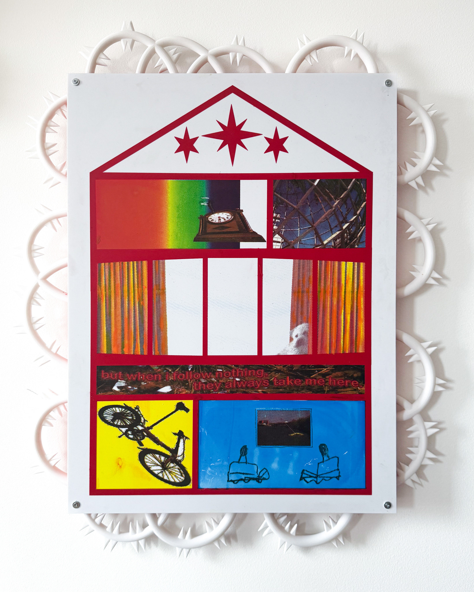 Anatomy of a life well spent (Elevation Drawing), 2025, screenprint on acrylic mounted on wood panel with PLA 3D printed custom parts, 23 x 29 x 2”