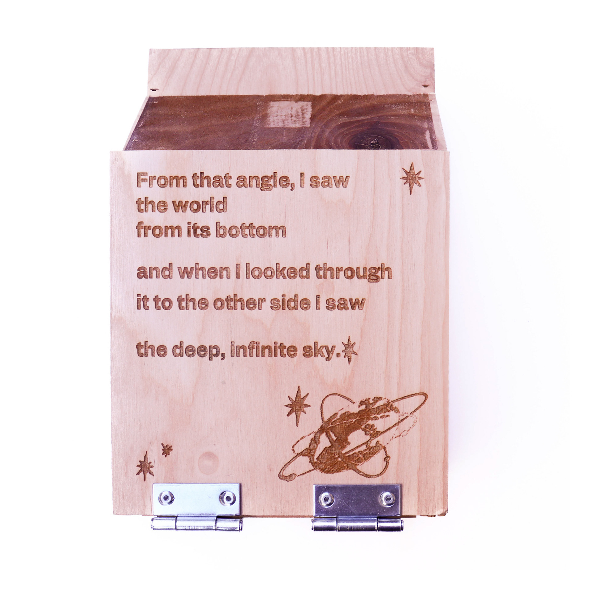 Unisphere-Adjacent Ice Cream Truck, 2024, Screenprint and laser cut on wood with inset speaker diaphragms, 8" x 5" x 6"