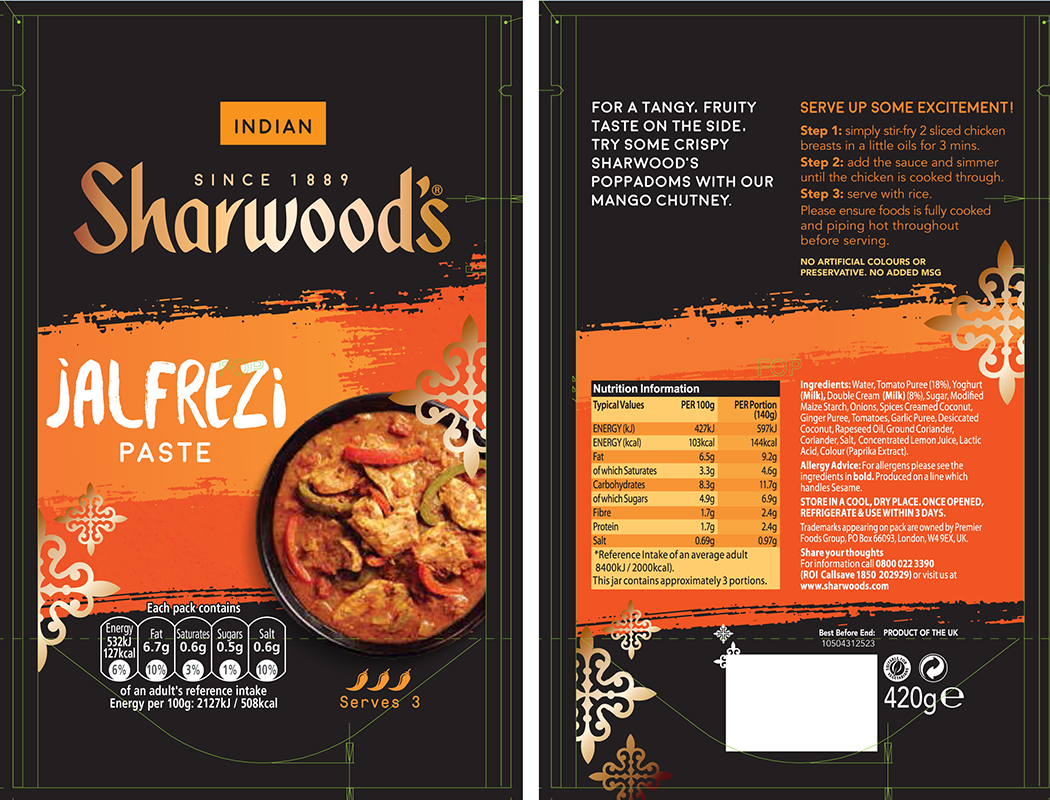 Sharwood's – Flexo Doy Pack – Artwork