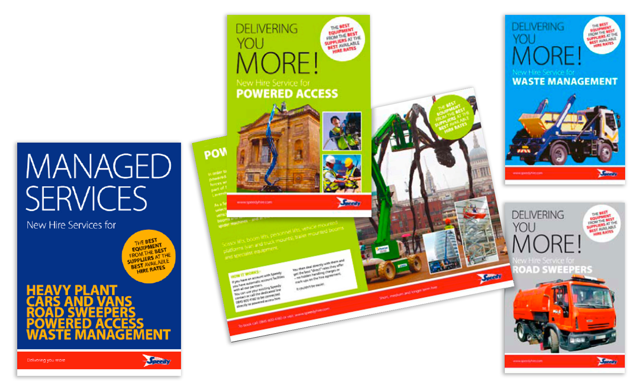 Speedy Hire – Leaflets – Design & Artwork