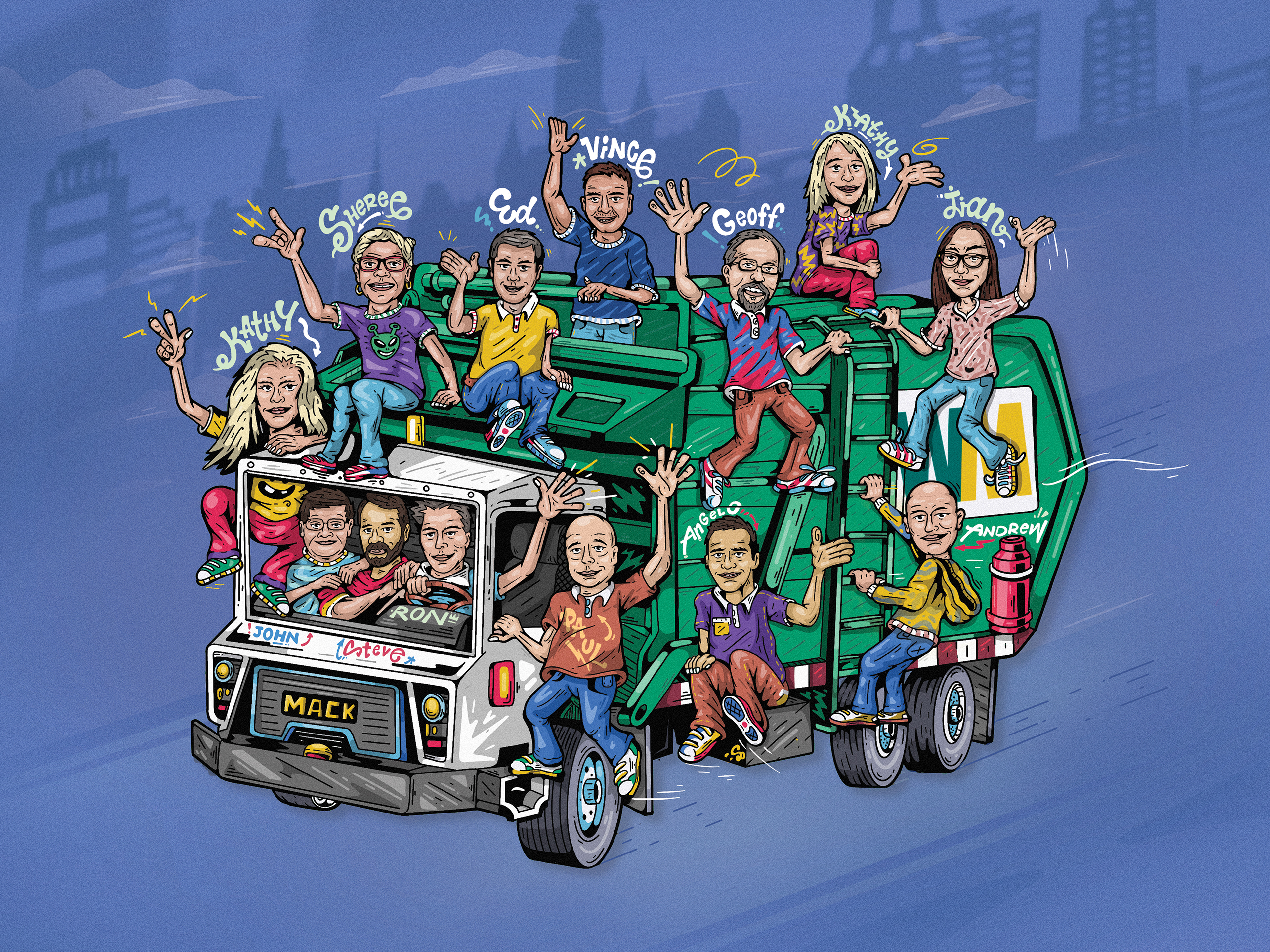 Illustration for a Waste Management Corporation