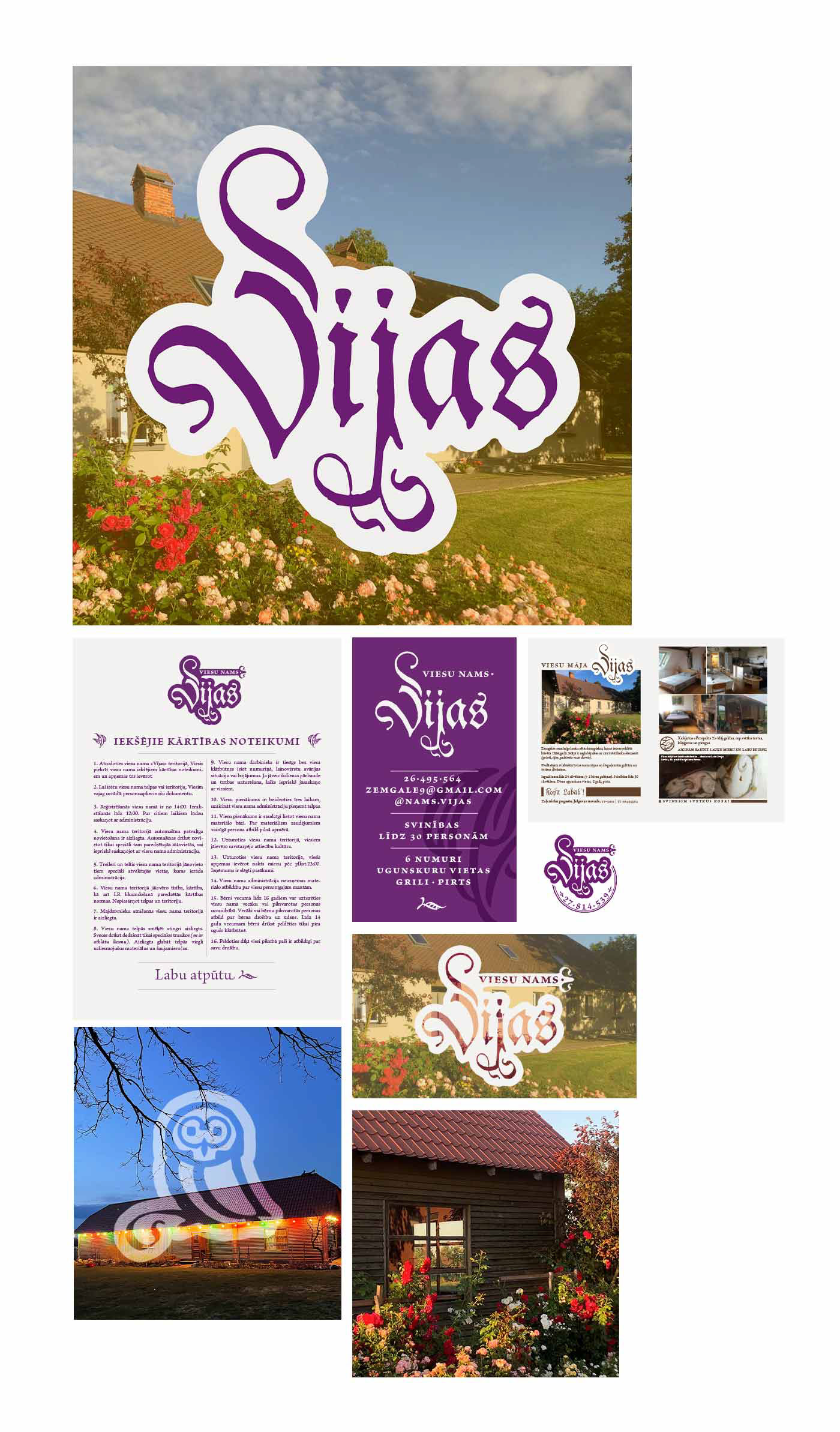 Vijas, Gatis Cirulis, graphic design, illustration, logo, branding, BNB, bed and breakfast