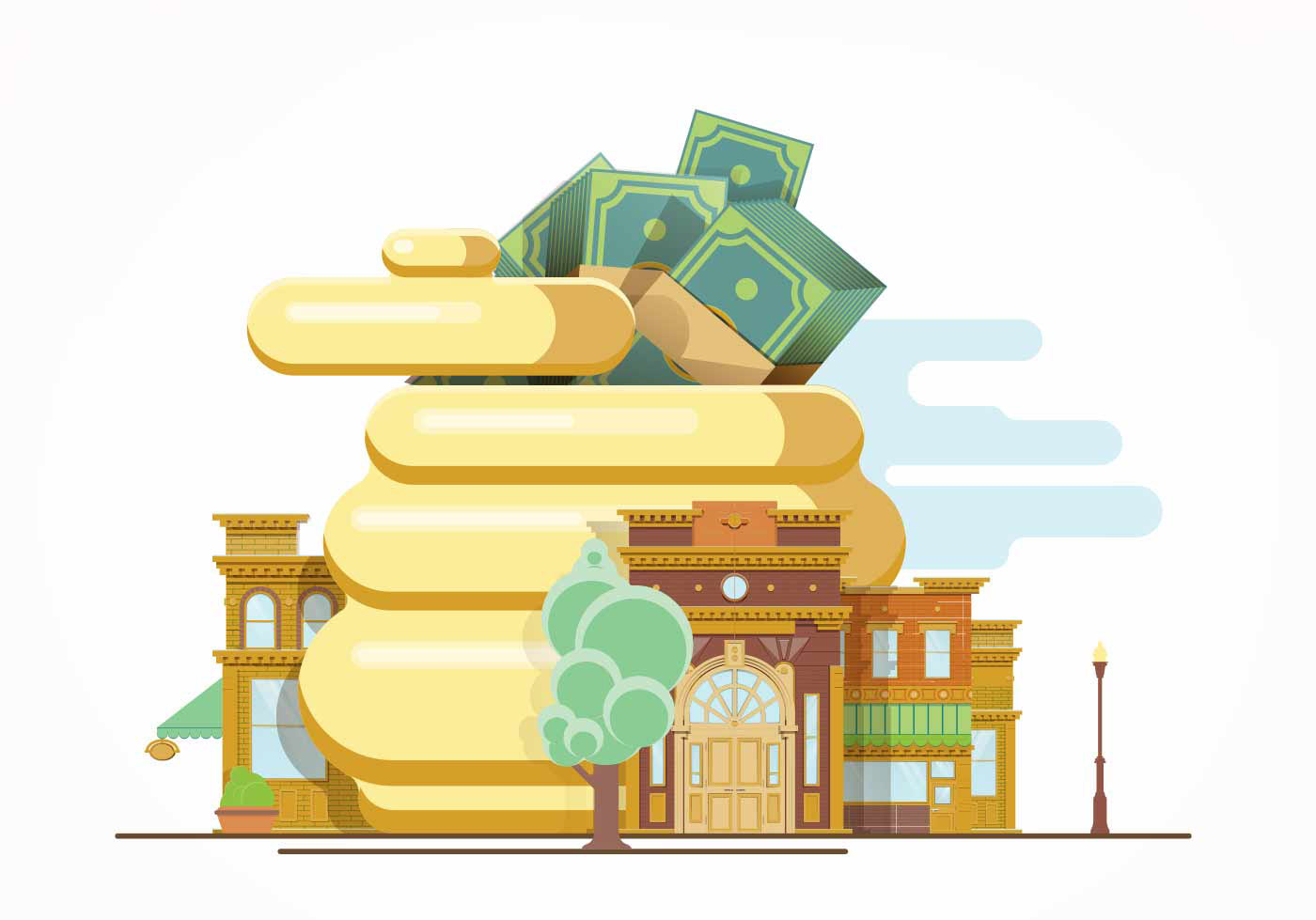 Hony Pot, Gatis Cirulis, illustration, buildings, city 