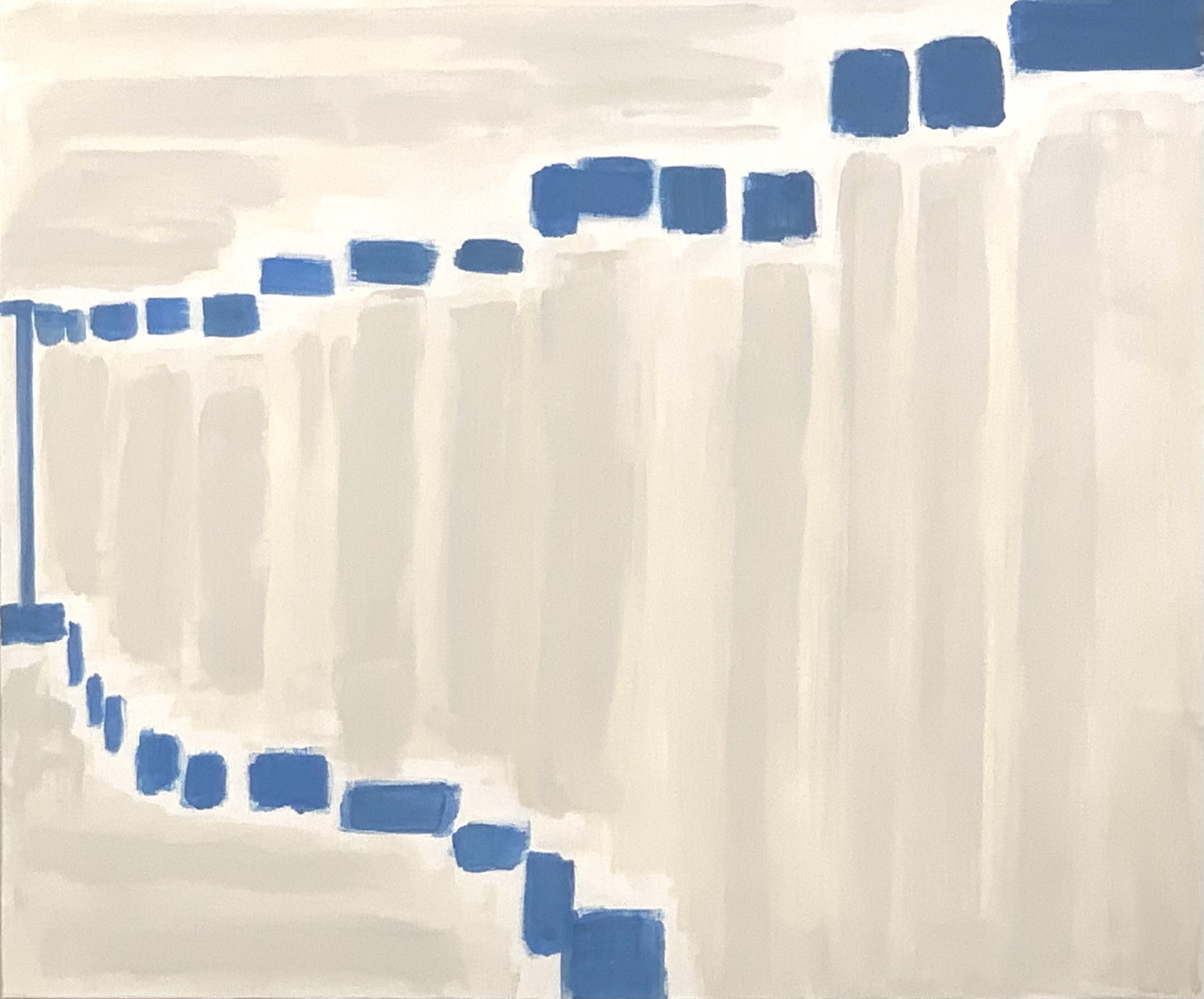 Als een stads gordijn, acryl op linnen, 100 x 120 cm