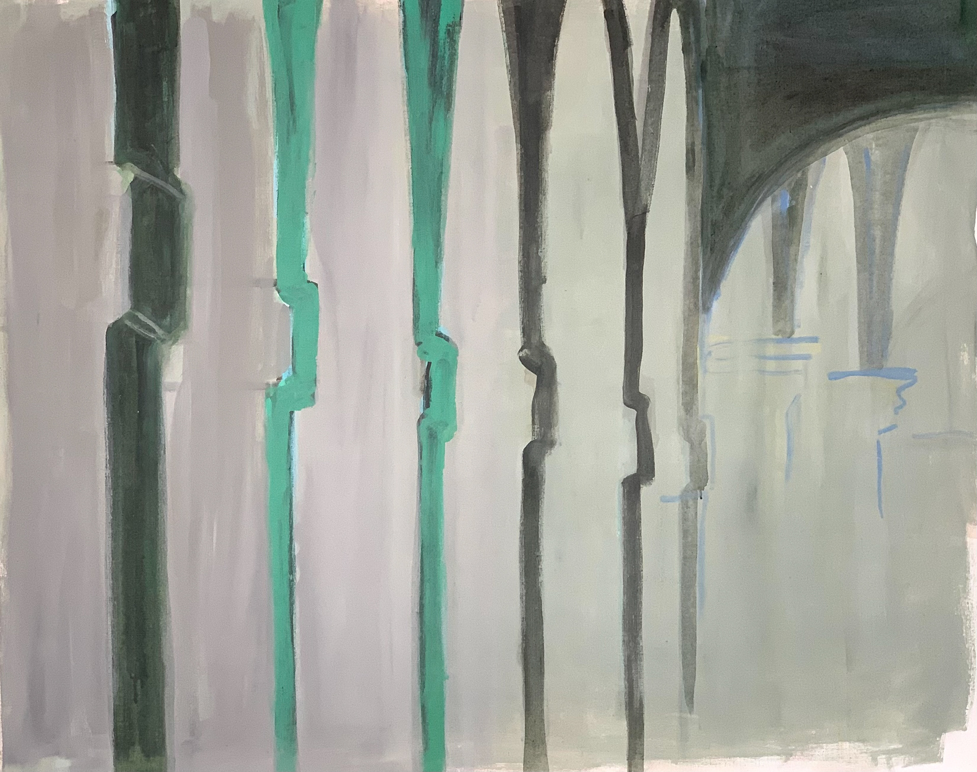 Hoogstaande beschutting, acryl op linnen, 120 x 140 cm