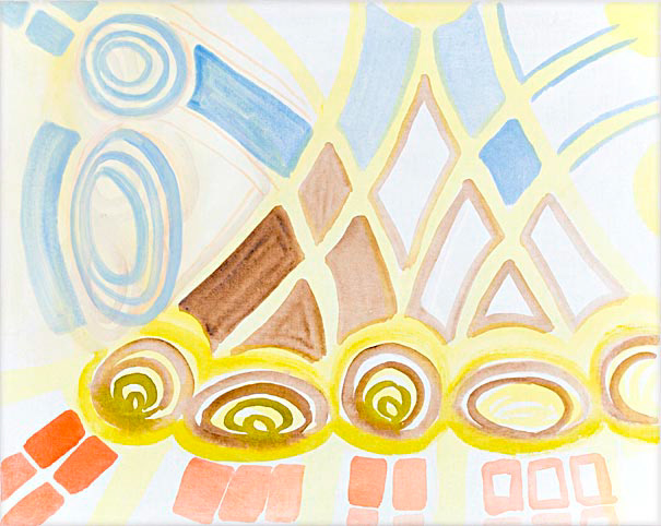 Zonder titel, acryl op linnen, 60 x 75 cm