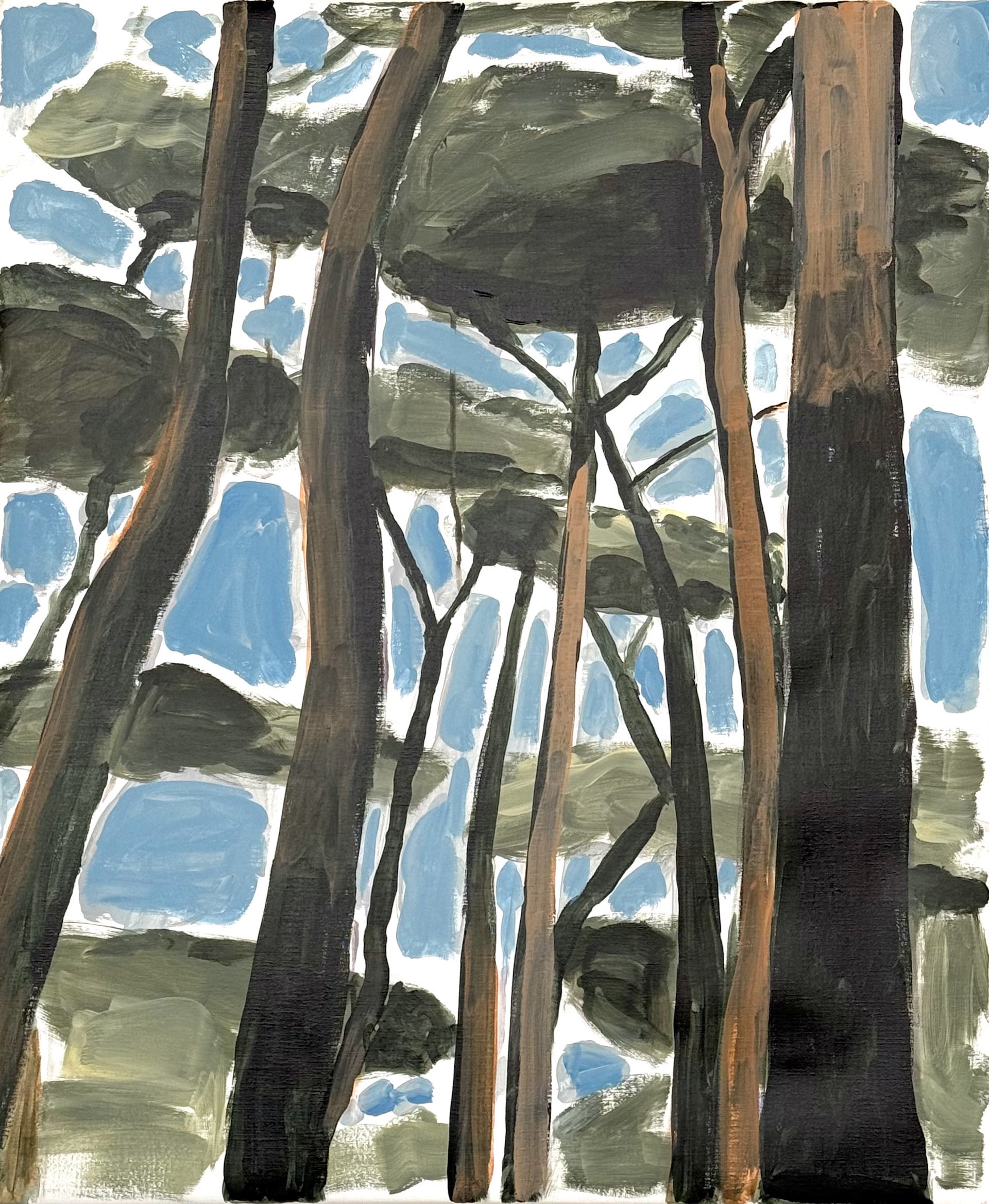 'De lucht als spiegelscherven', acryl op linnen, 90 x 75 cm.