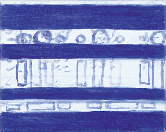 Trimetrische jambe, acryl op linnen, 24 x 30 cm