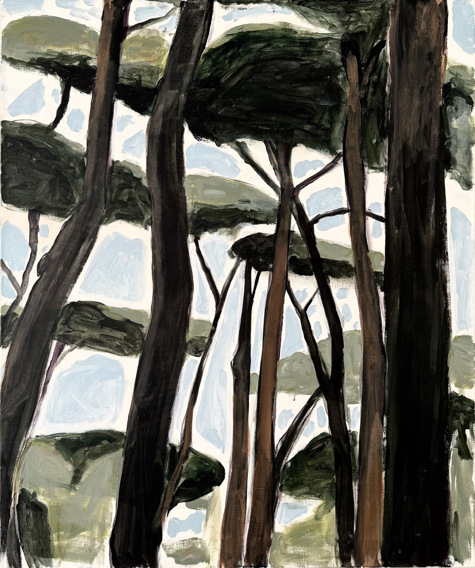 'De lucht als spiegelscherven', acryl op linnen, 120 x 100 cm
