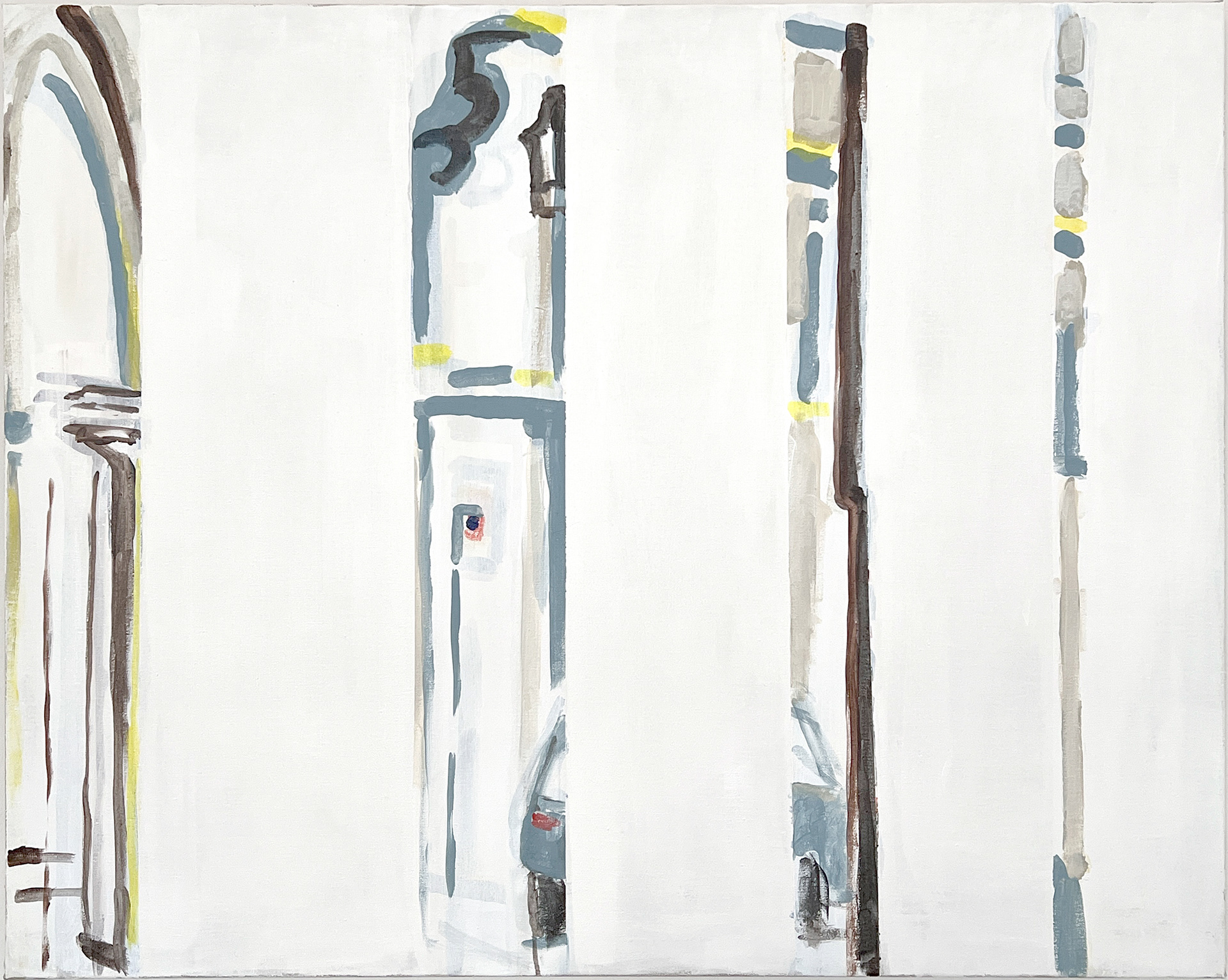 Beschut, niet afgeschut, acryl op linnen , 100 x 120 cm