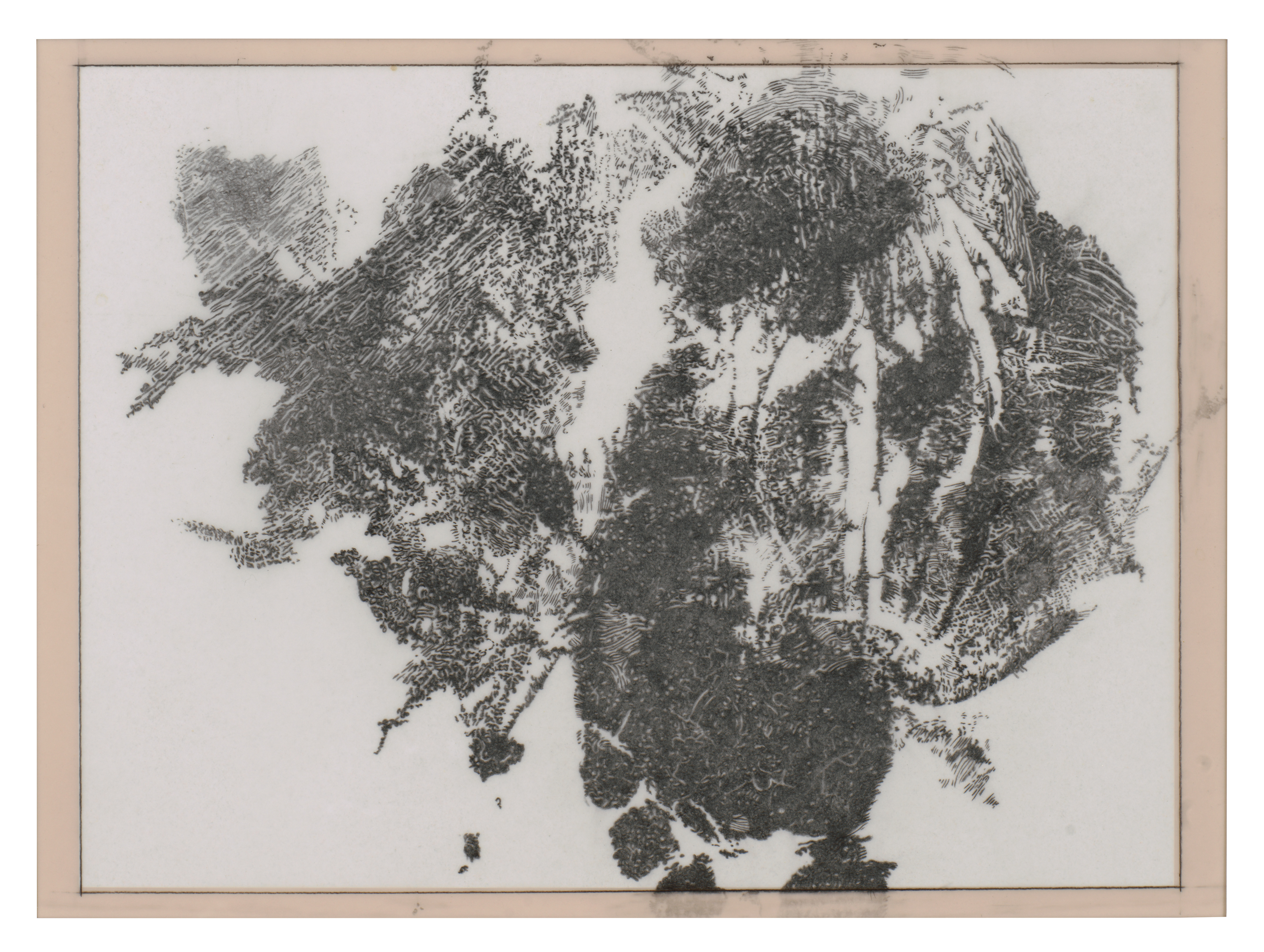 [BP1] Mother Squirrel Angel-right foot-self, 1996-99 graphite on Mylar over colored board Framed: 21.25 x 25.75 x 1.5 in (53.98 x 65.41 x 3.81 cm)