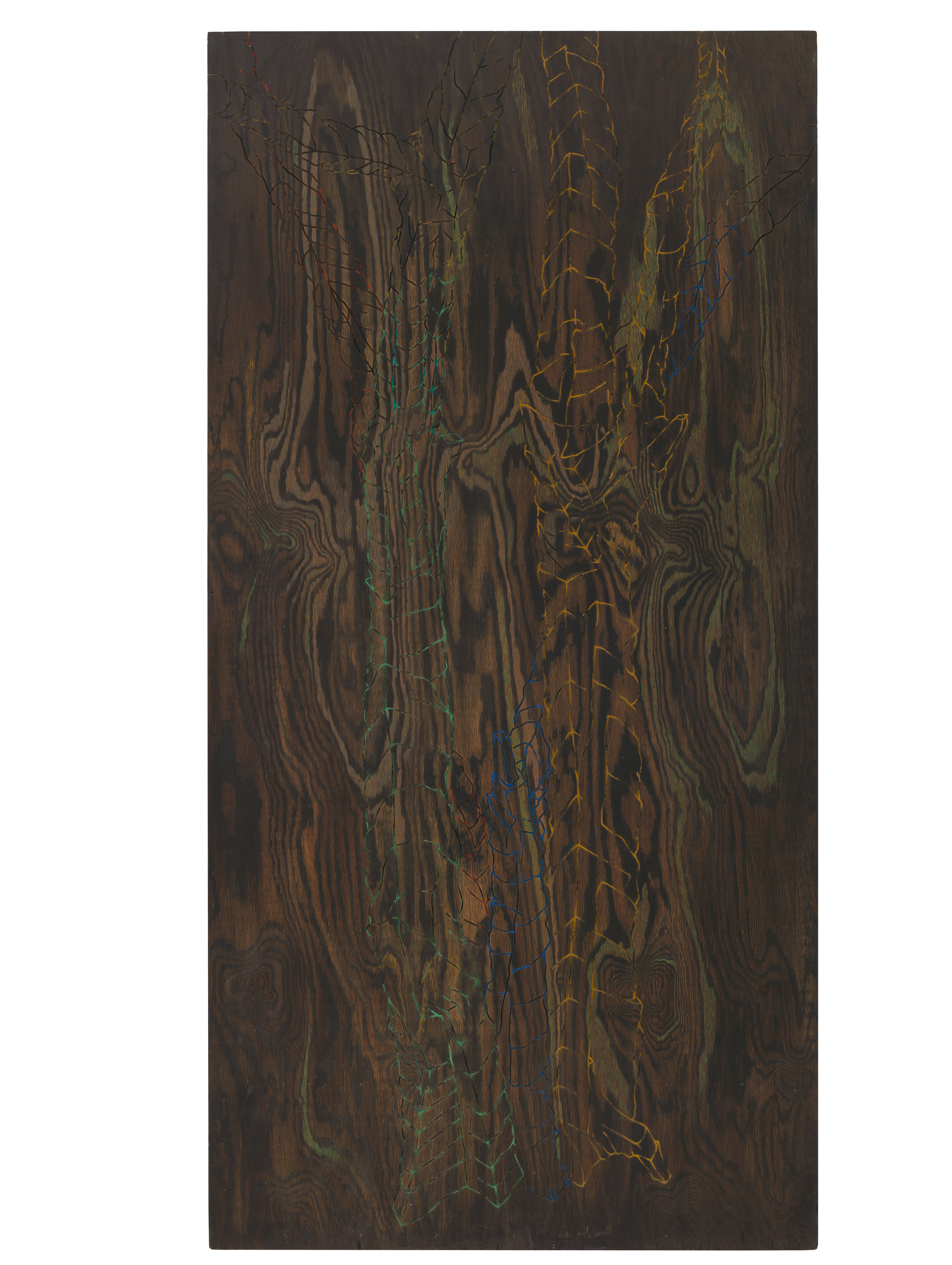 [M1] Adams Mulberry Tree #1 west view, 1985-87 acrylic and ink on routed plywood 96 x 48 x 2 in (243.84 x 121.92 x 5.08 cm)