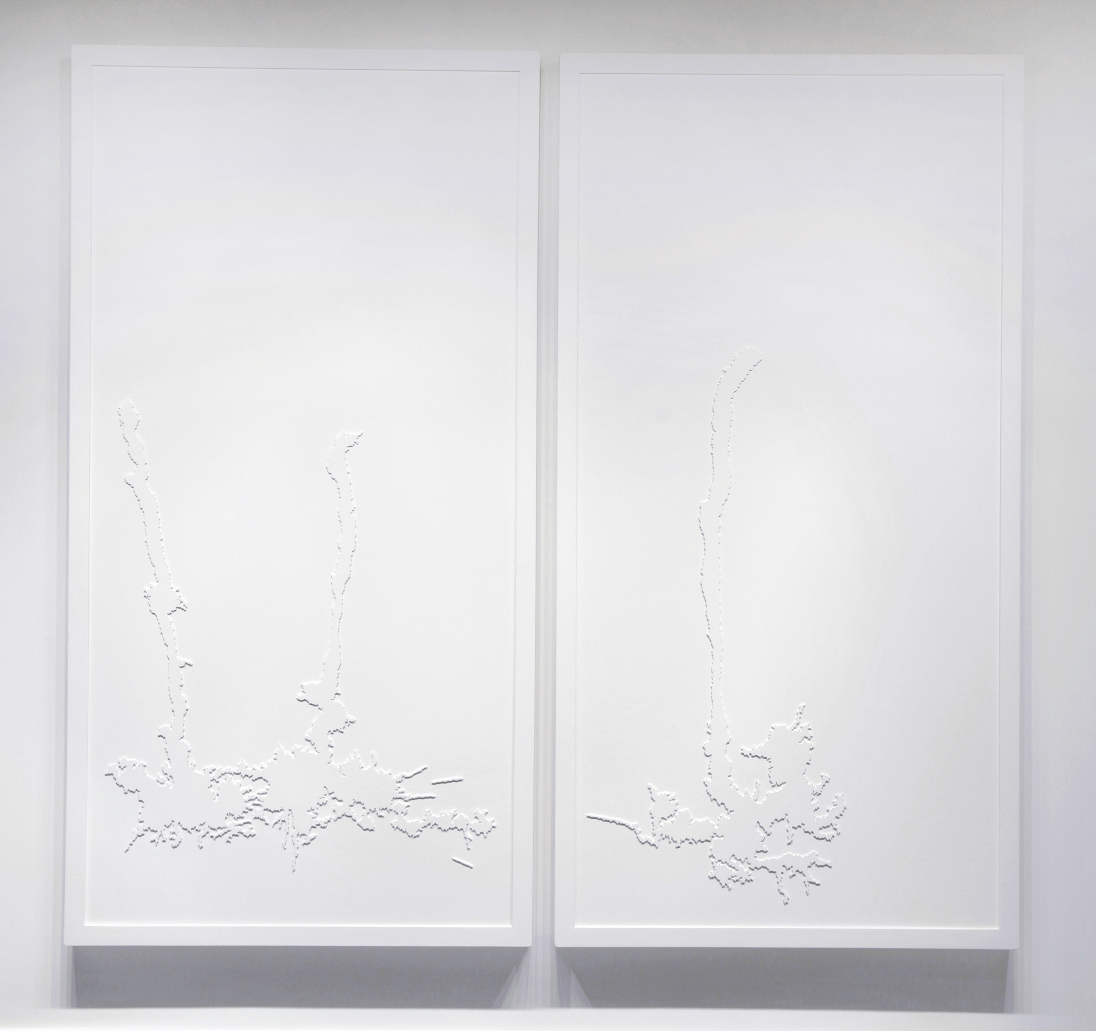 [CR2ab] Earwax Roadstains West: Milwaukee Ave., Chicago, December 30th, 2006, 2006-ongoing painted wood relief 72 x 72 x 4 in (182.88 x 182.88 x 10.16 cm)