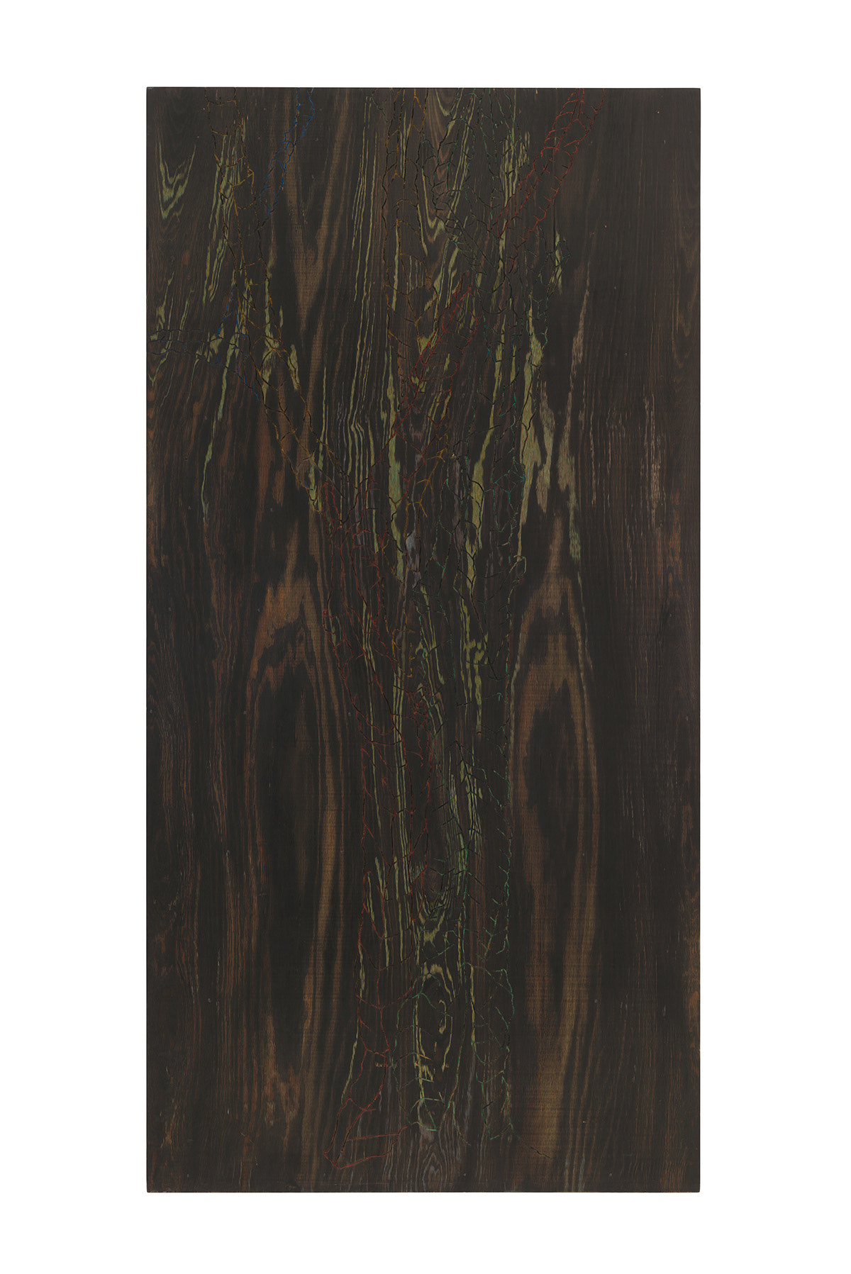 Adams Mulberry Tree #1 north view, 1985-87 acrylic and ink on routed plywood 96 x 48 x 2 in (243.84 x 121.92 x 5.08 cm)